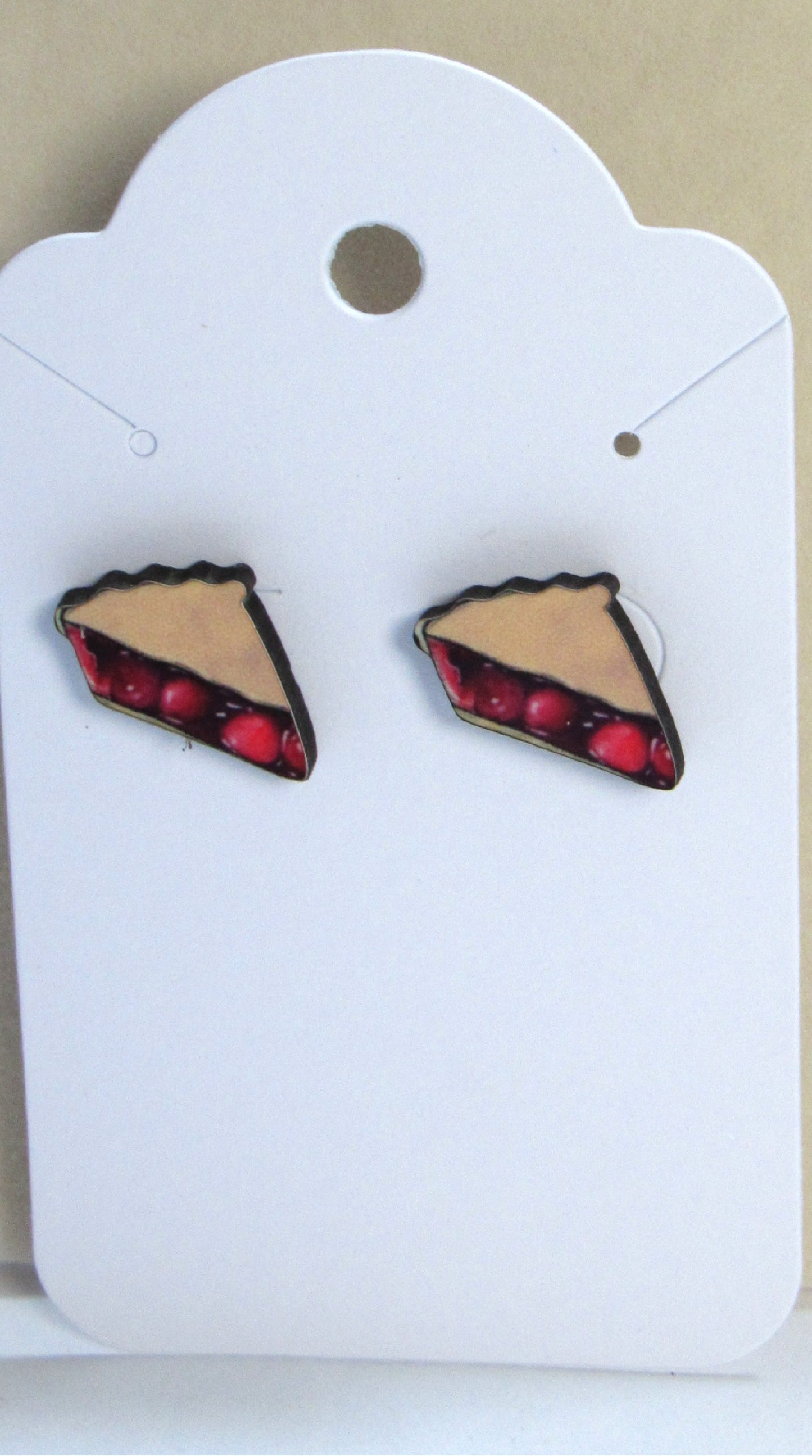 Pie Slice Shaped Sublimated Stud Earrings