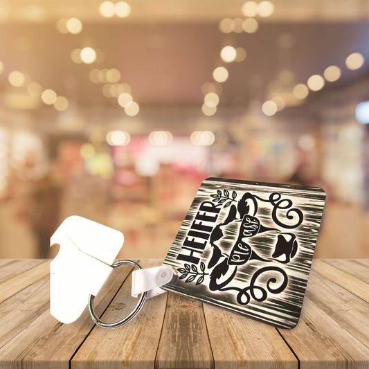 Square Shaped Sublimated Keychain