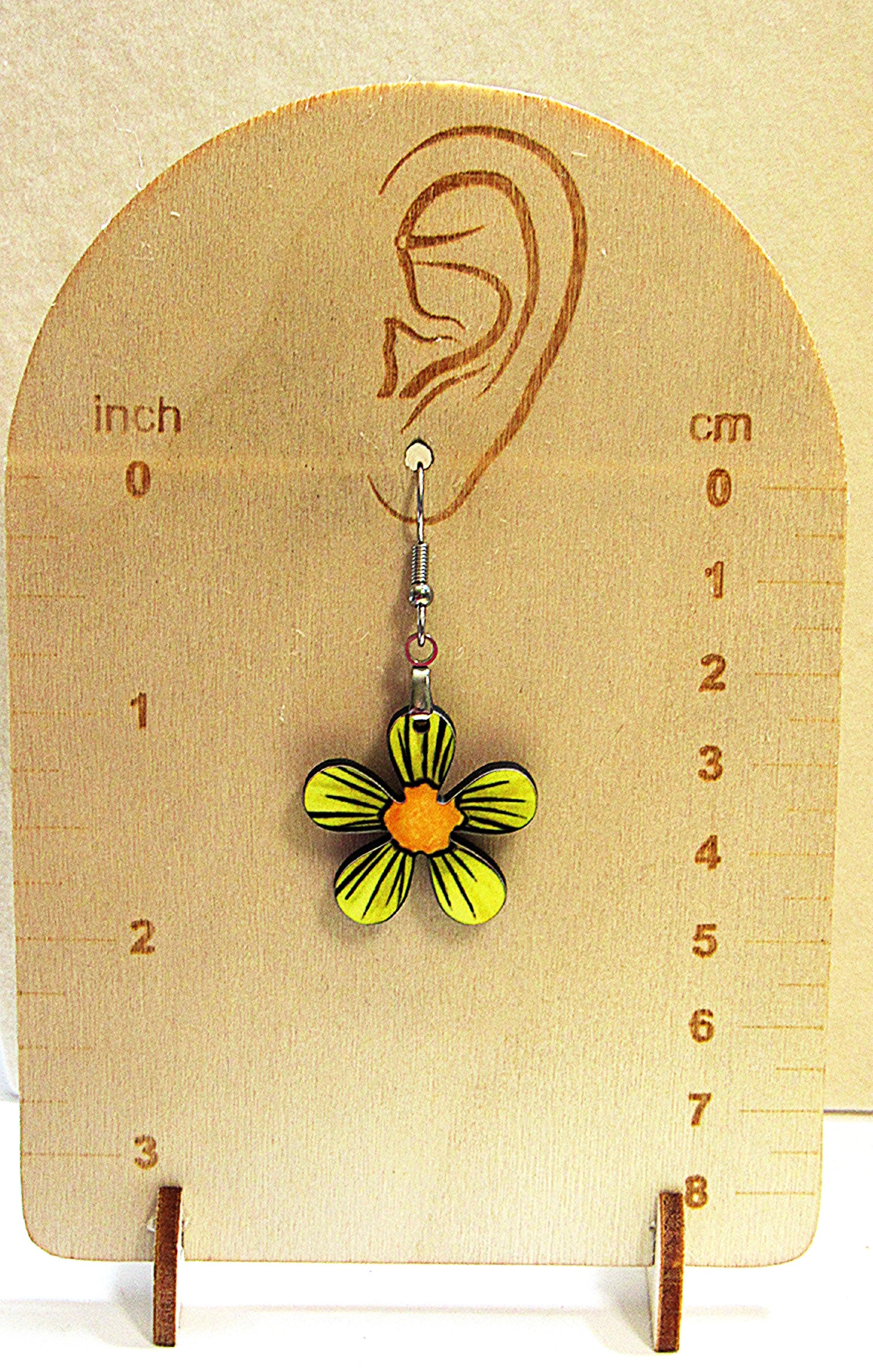 1 inch Hippie Flower Shaped Sublimated Earrings MDF