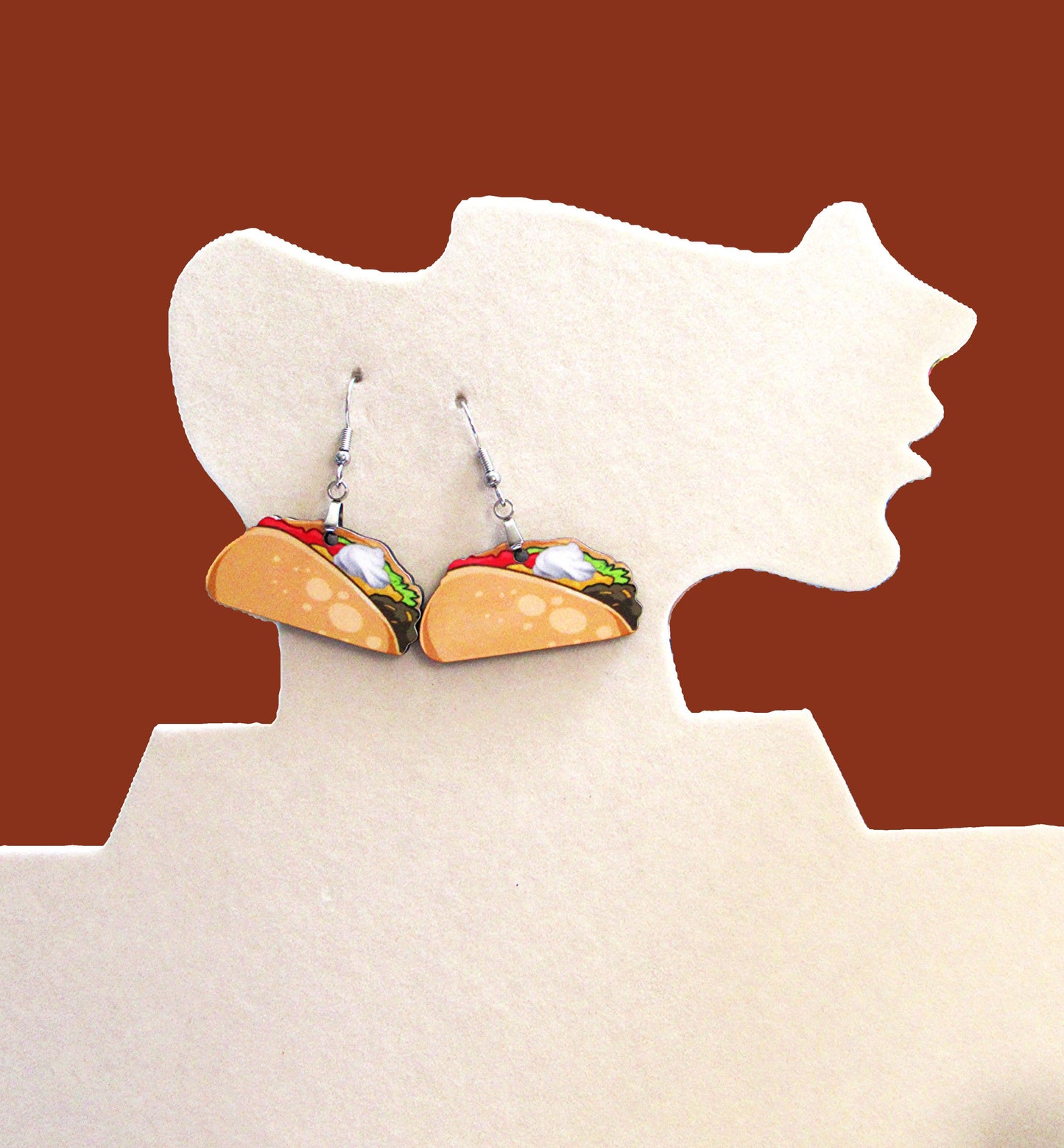 Taco Shaped Sublimated Earring