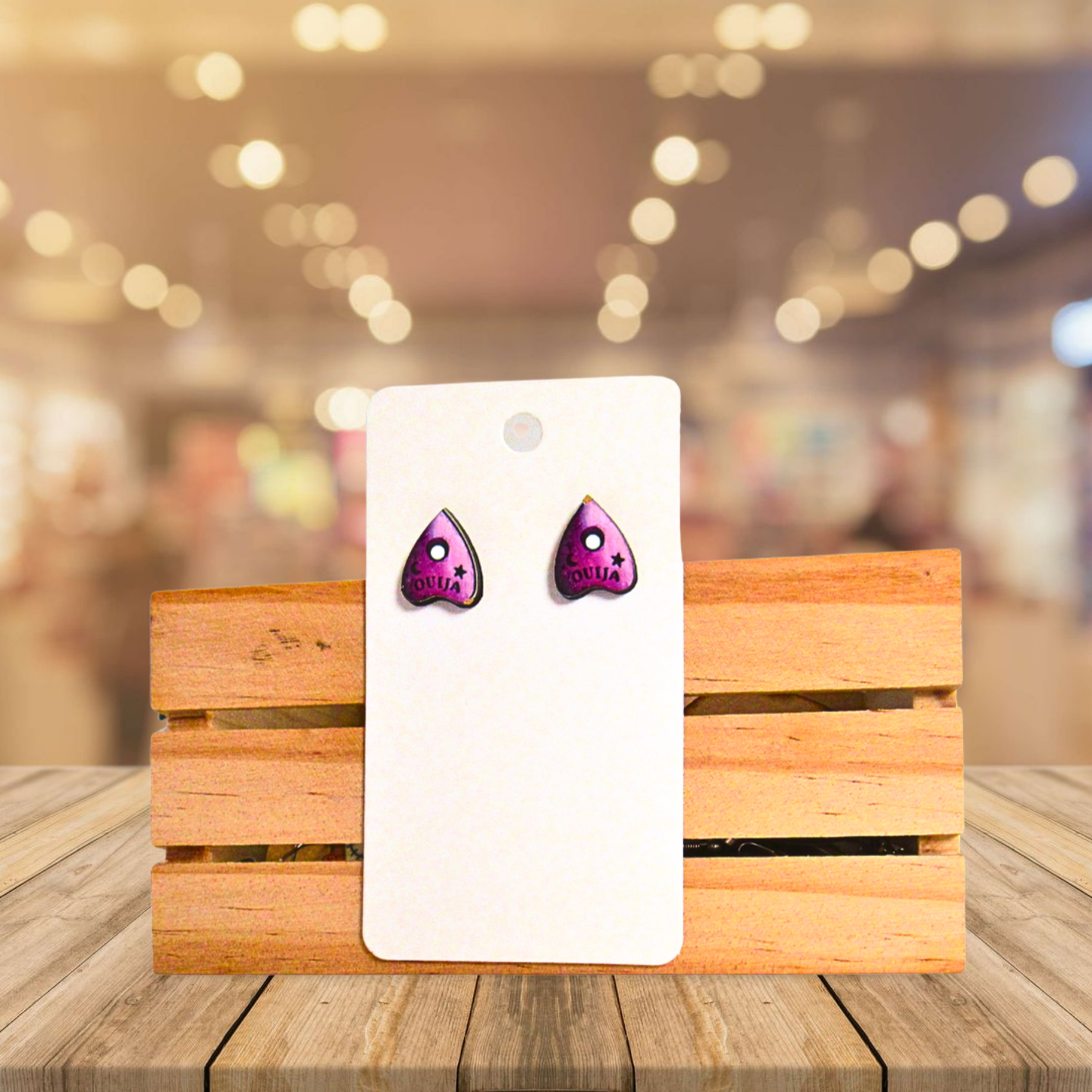 Planchette Shaped Sublimated Stud Earrings