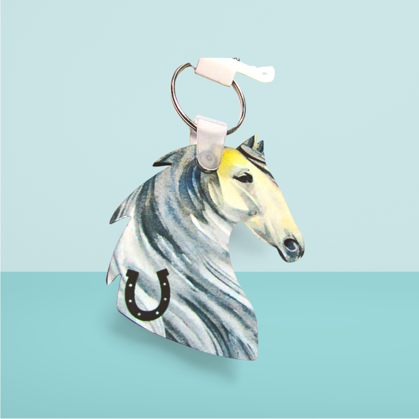 Horse Head Shaped Sublimated Keychain
