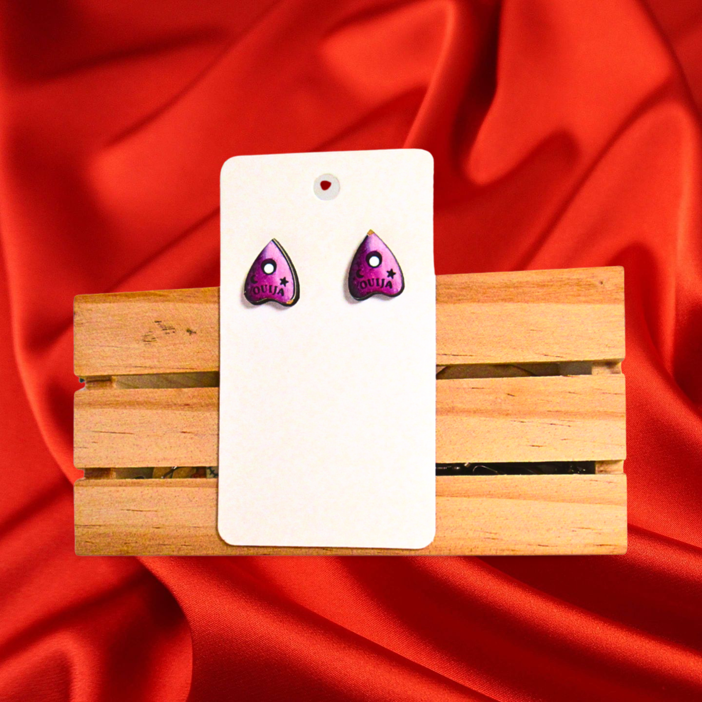 Planchette Shaped Sublimated Stud Earrings