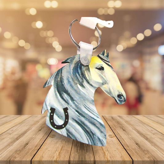 Horse Head Shaped Sublimated Keychain