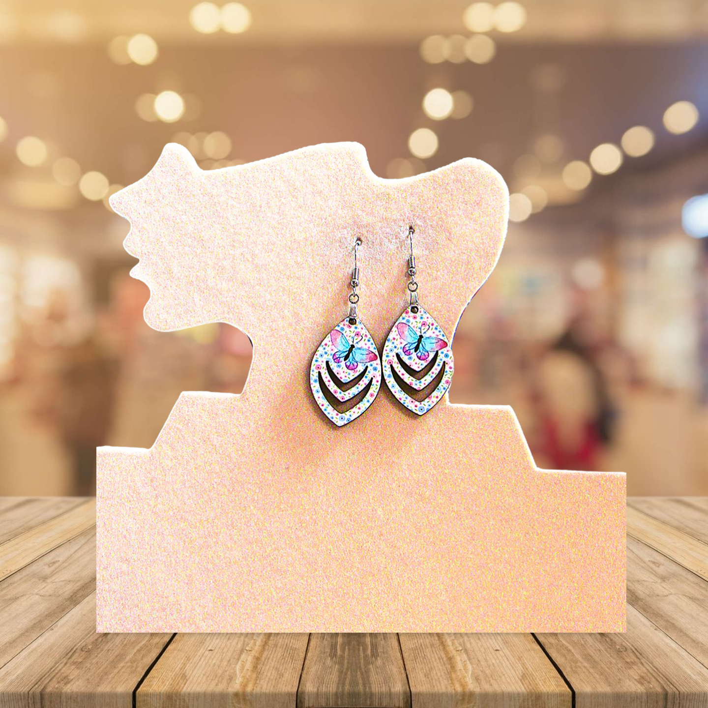 Open Teardrop Shaped Sublimated Earrings 1.5 inch