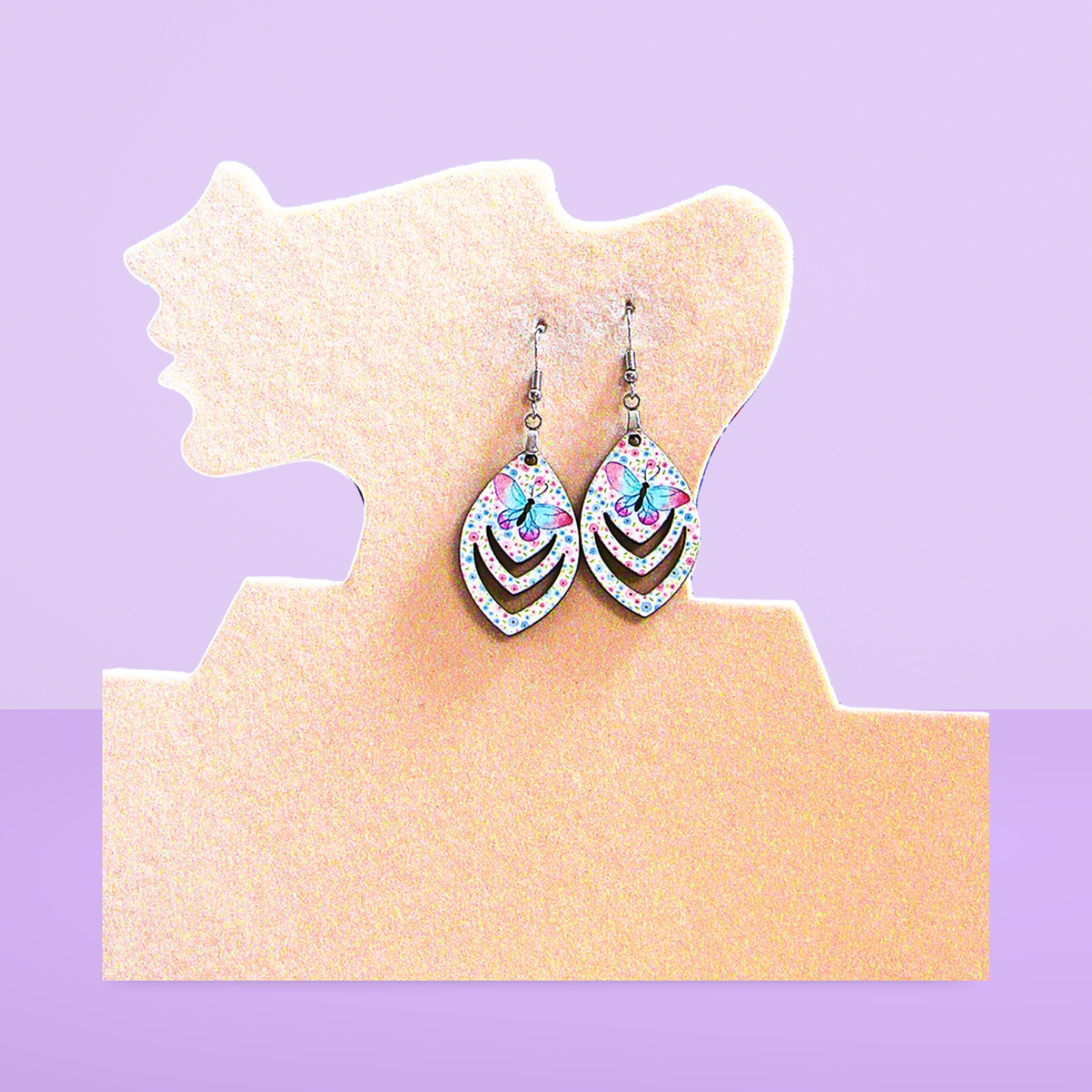 Open Teardrop Shaped Sublimated Earrings 1.5 inch