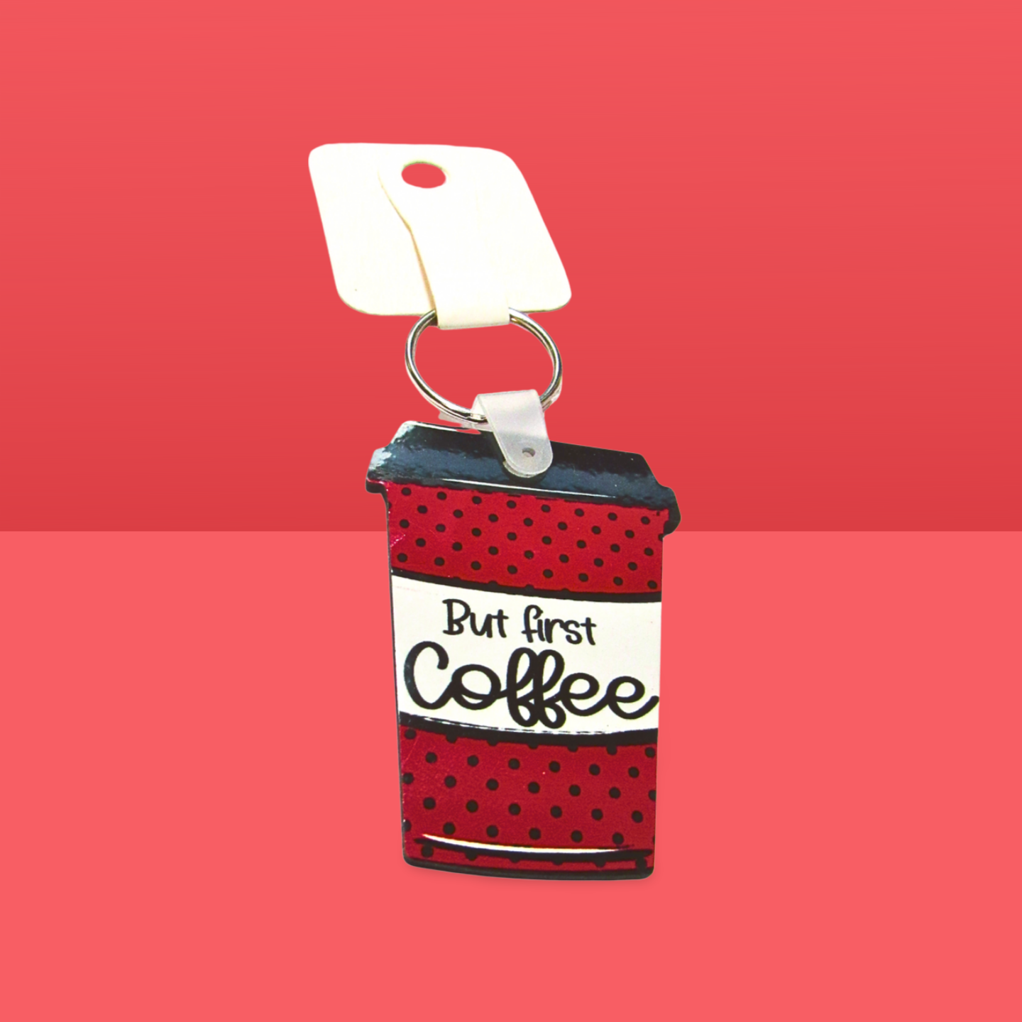 Coffee Cup Shaped Sublimated Keychain