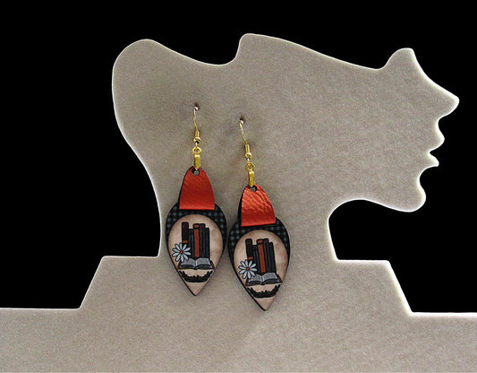 Faux Leather Teardrop Sublimated Earrings