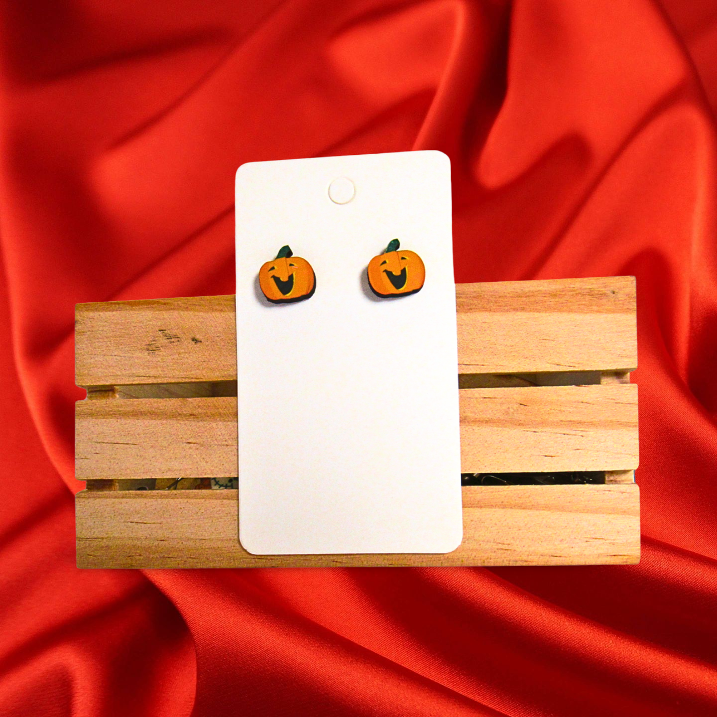Pumpkin Shaped Sublimated Stud Earrings