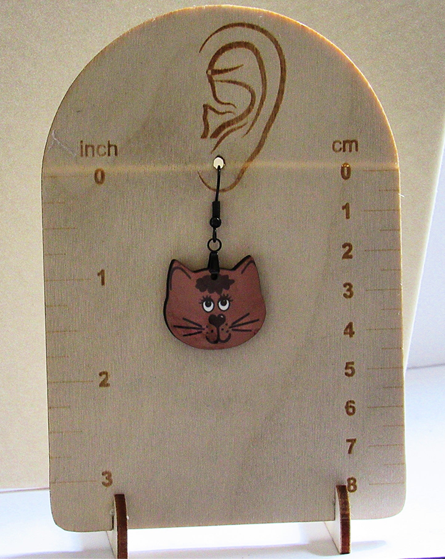 Cat Head Shaped Sublimated Earrings 1 inch
