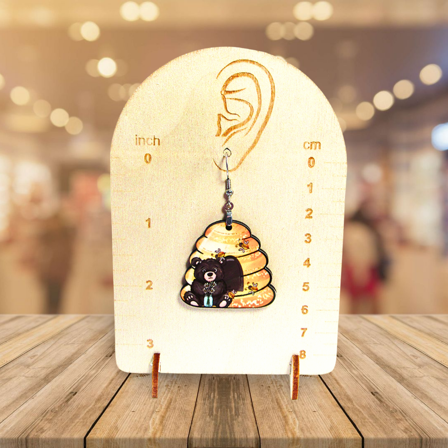 Beehive Shaped Sublimated Earrings 1.5 inch