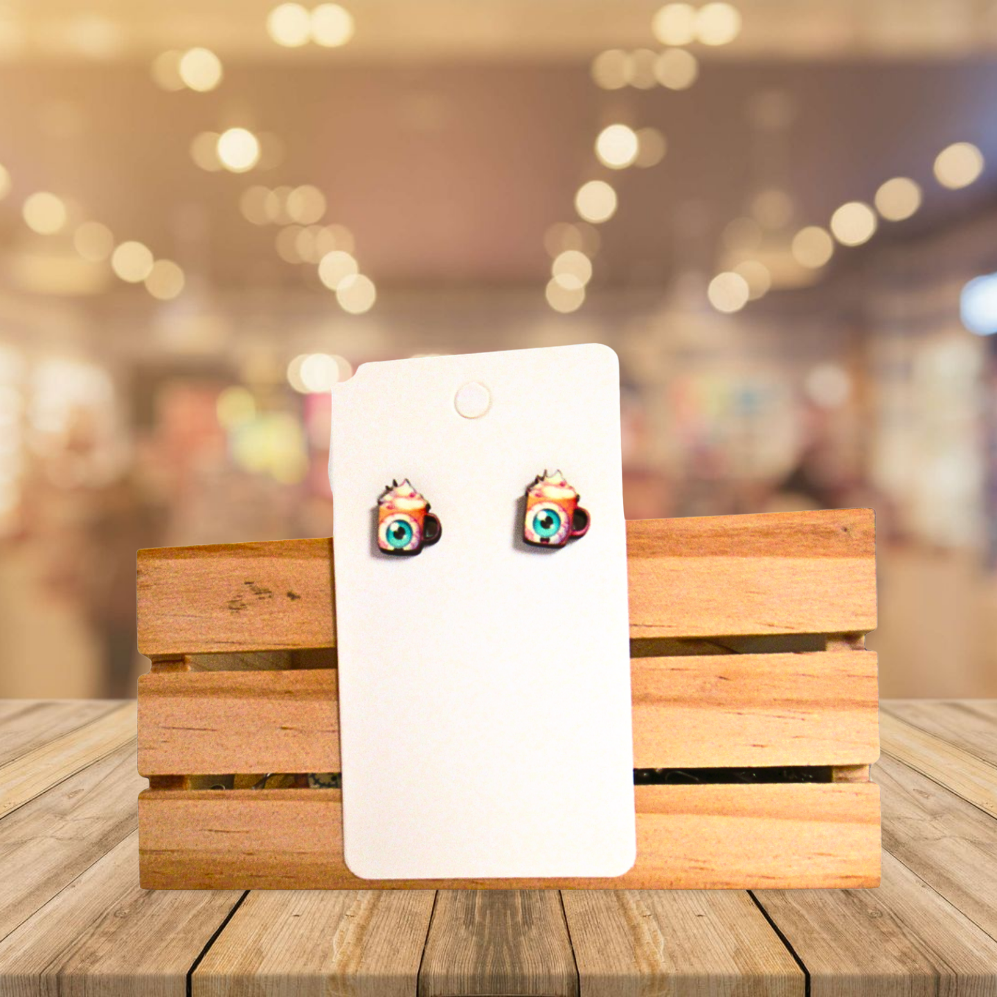 Latte Mug Shaped Sublimated Stud Earrings