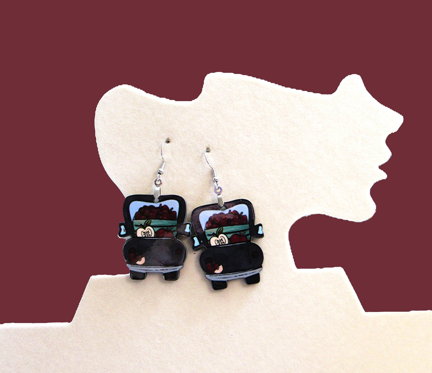 Truck Shaped Sublimated Earring