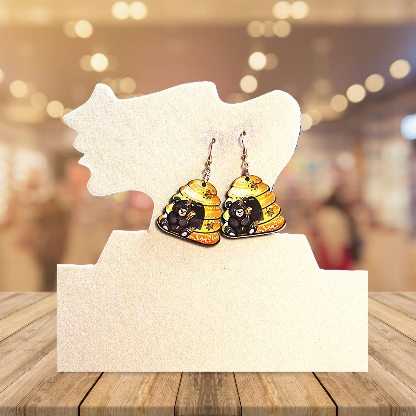 Beehive Shaped Sublimated Earrings 1.5 inch