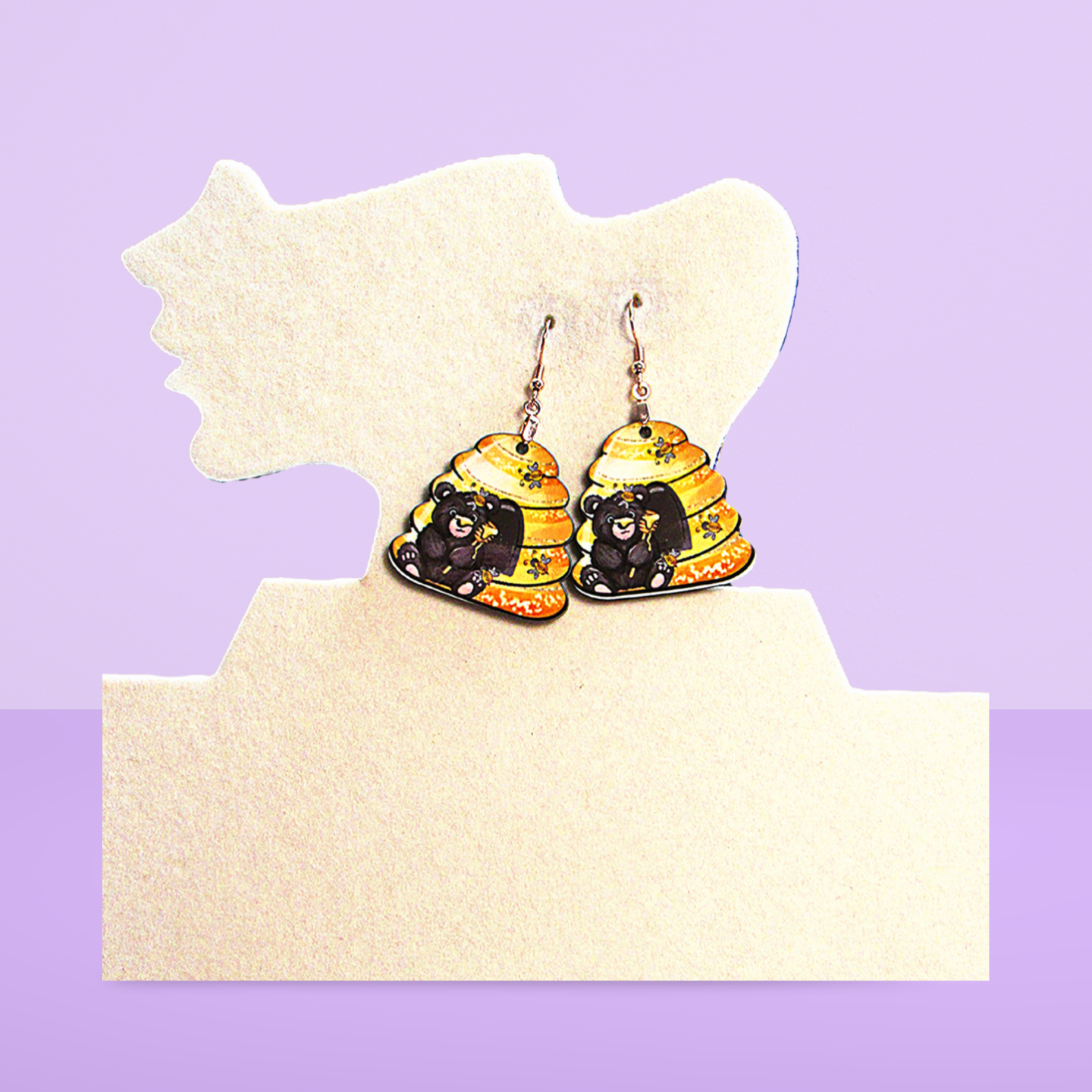Beehive Shaped Sublimated Earrings 1.5 inch