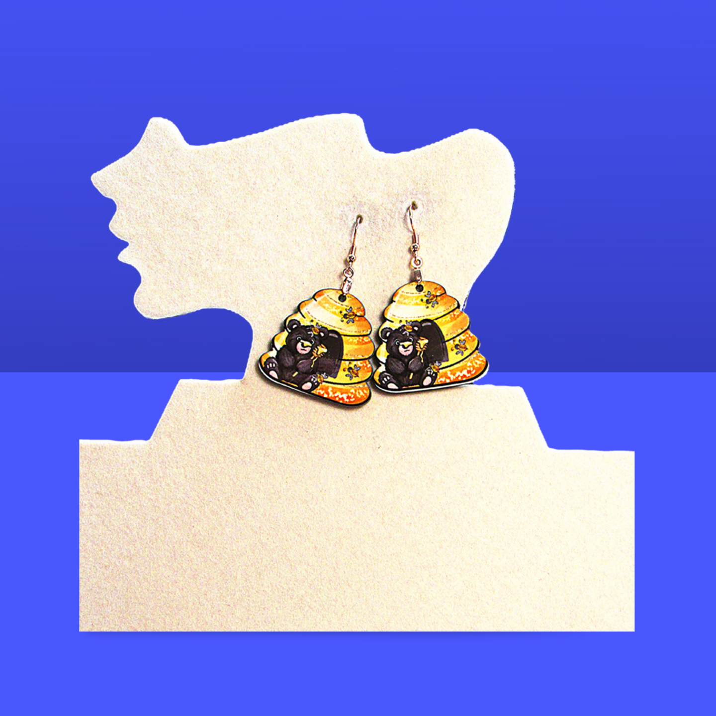Beehive Shaped Sublimated Earrings 1.5 inch