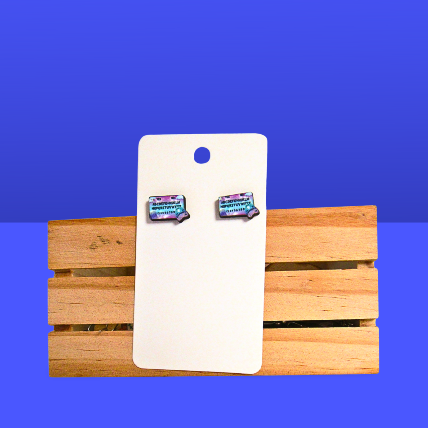 Ouija Board Shaped Sublimated Stud Earrings