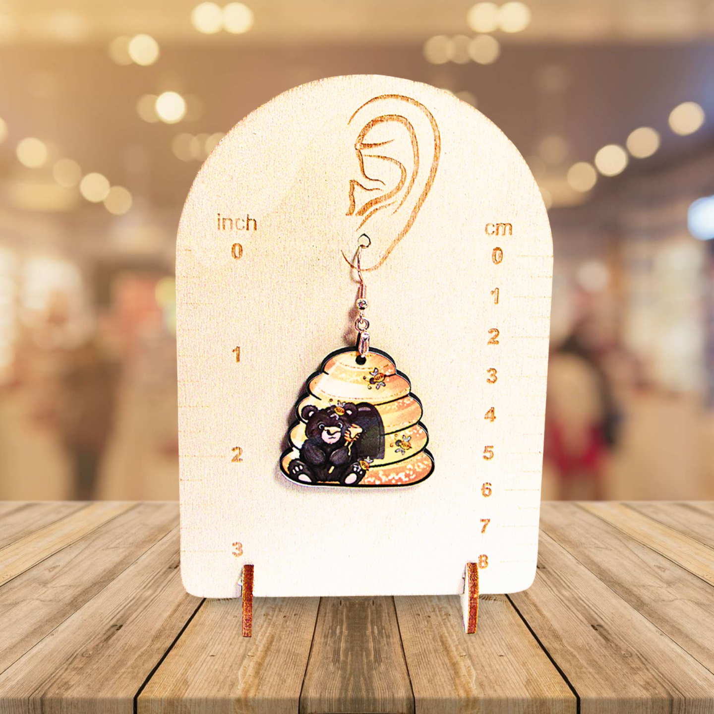 Beehive Shaped Sublimated Earrings 1.5 inch
