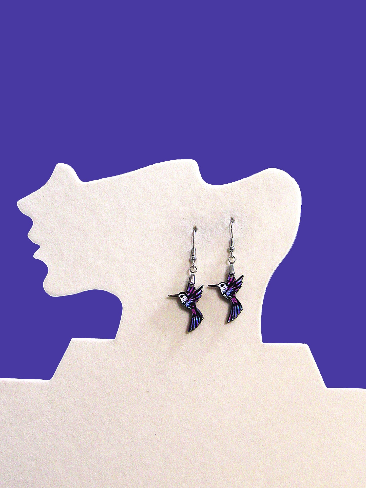Hummingbird Shaped Sublimated Earrings