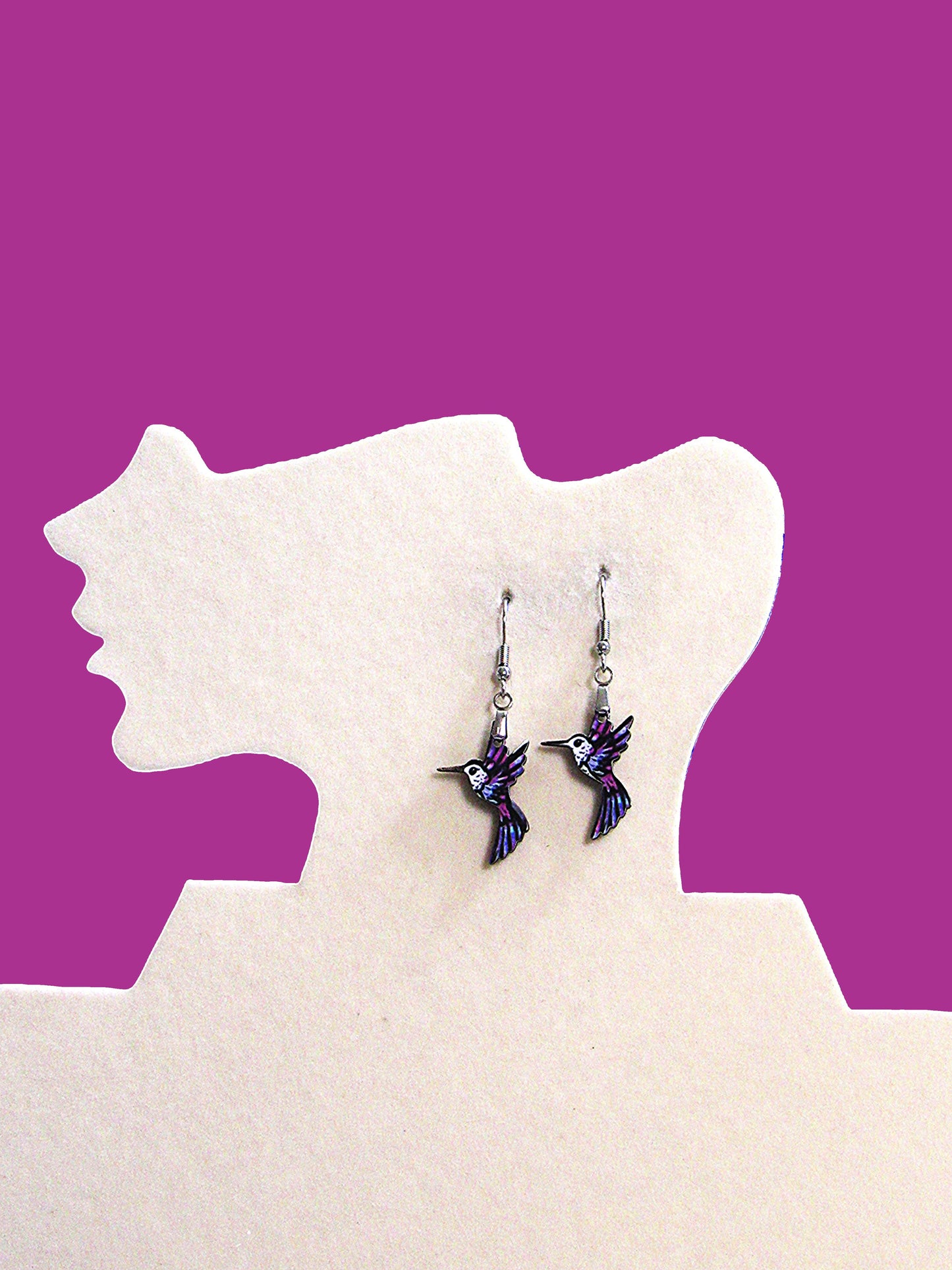 Hummingbird Shaped Sublimated Earrings