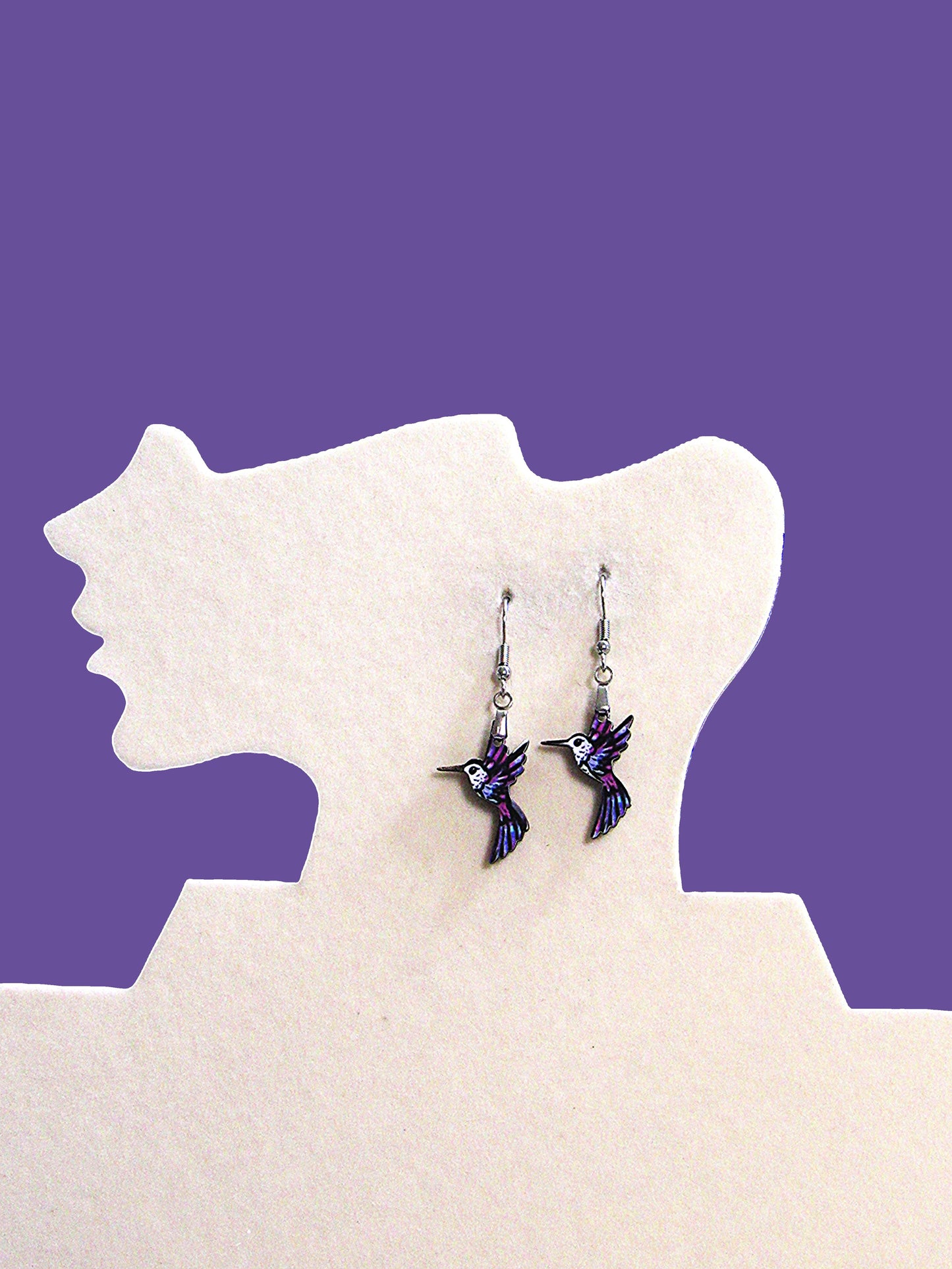 Hummingbird Shaped Sublimated Earrings