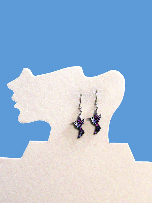 Hummingbird Shaped Sublimated Earrings