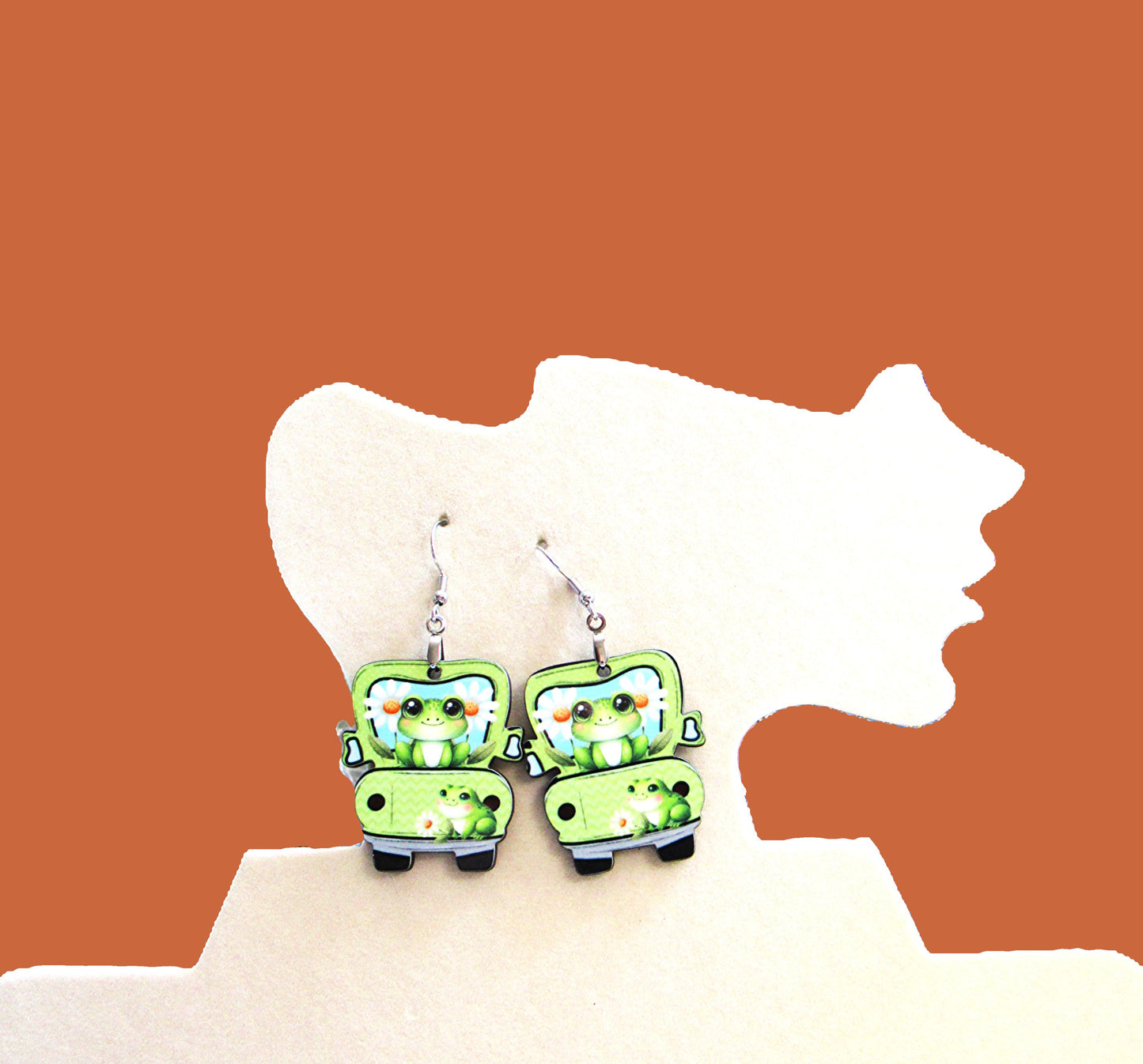 Truck Shaped Sublimated Earring