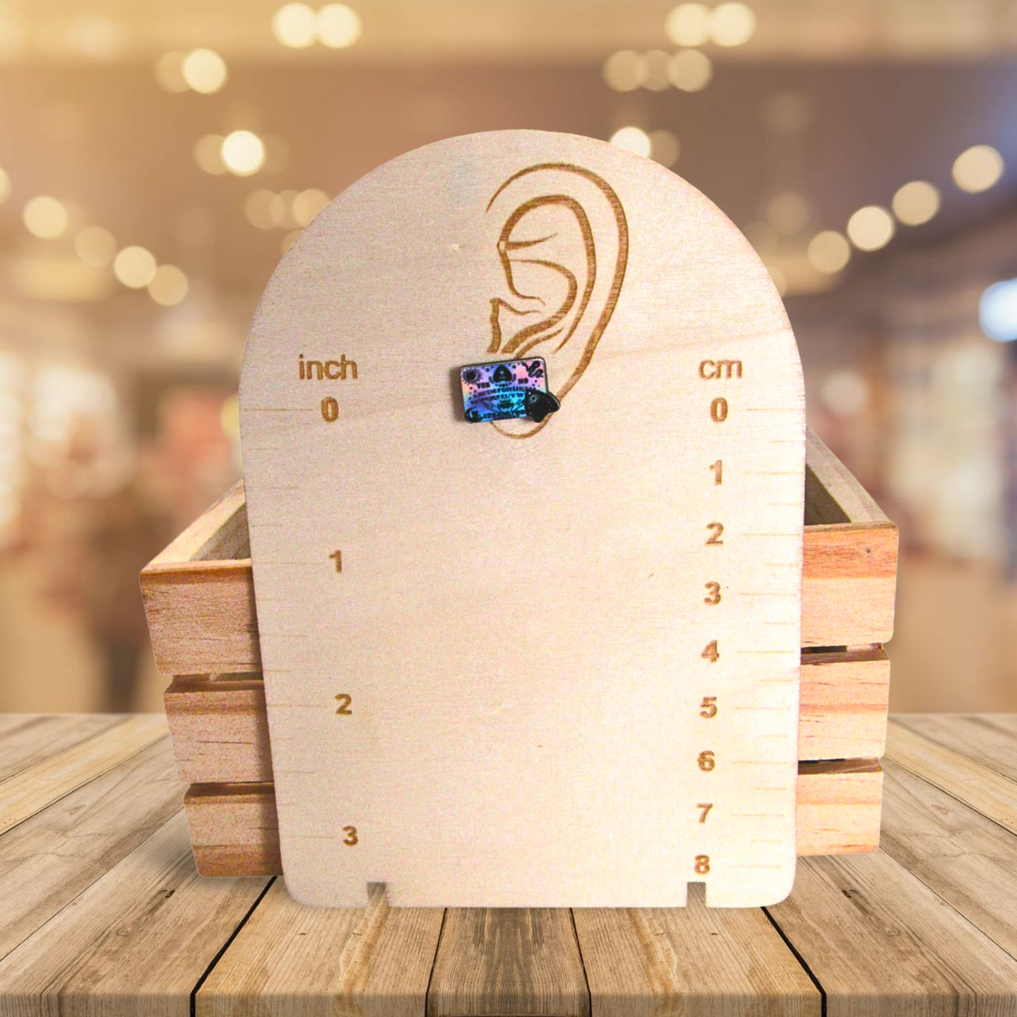Ouija Board Shaped Sublimated Stud Earrings
