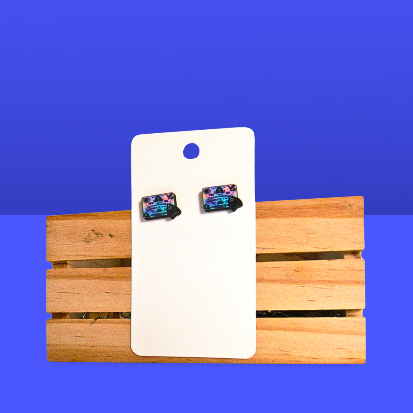 Ouija Board Shaped Sublimated Stud Earrings