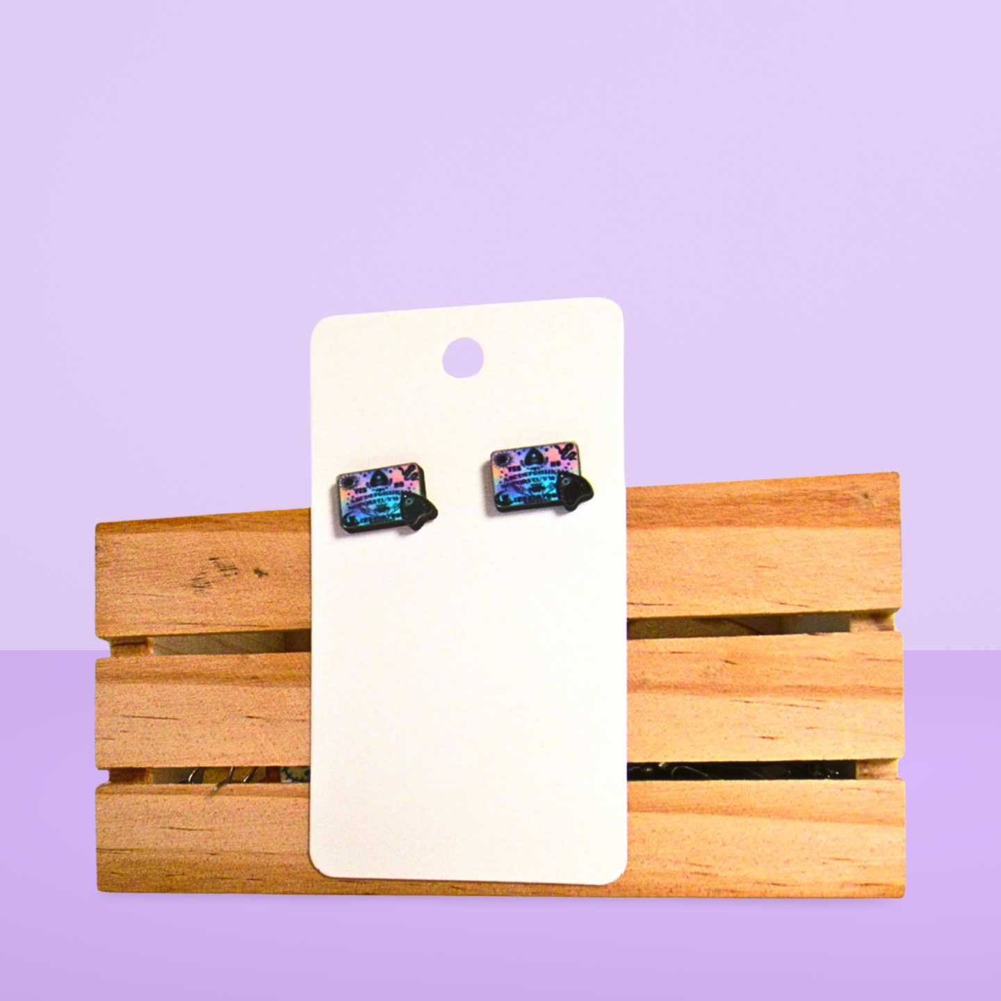 Ouija Board Shaped Sublimated Stud Earrings