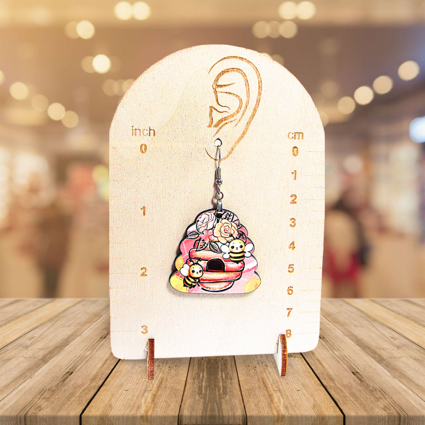 Beehive Shaped Sublimated Earrings 1.5 inch