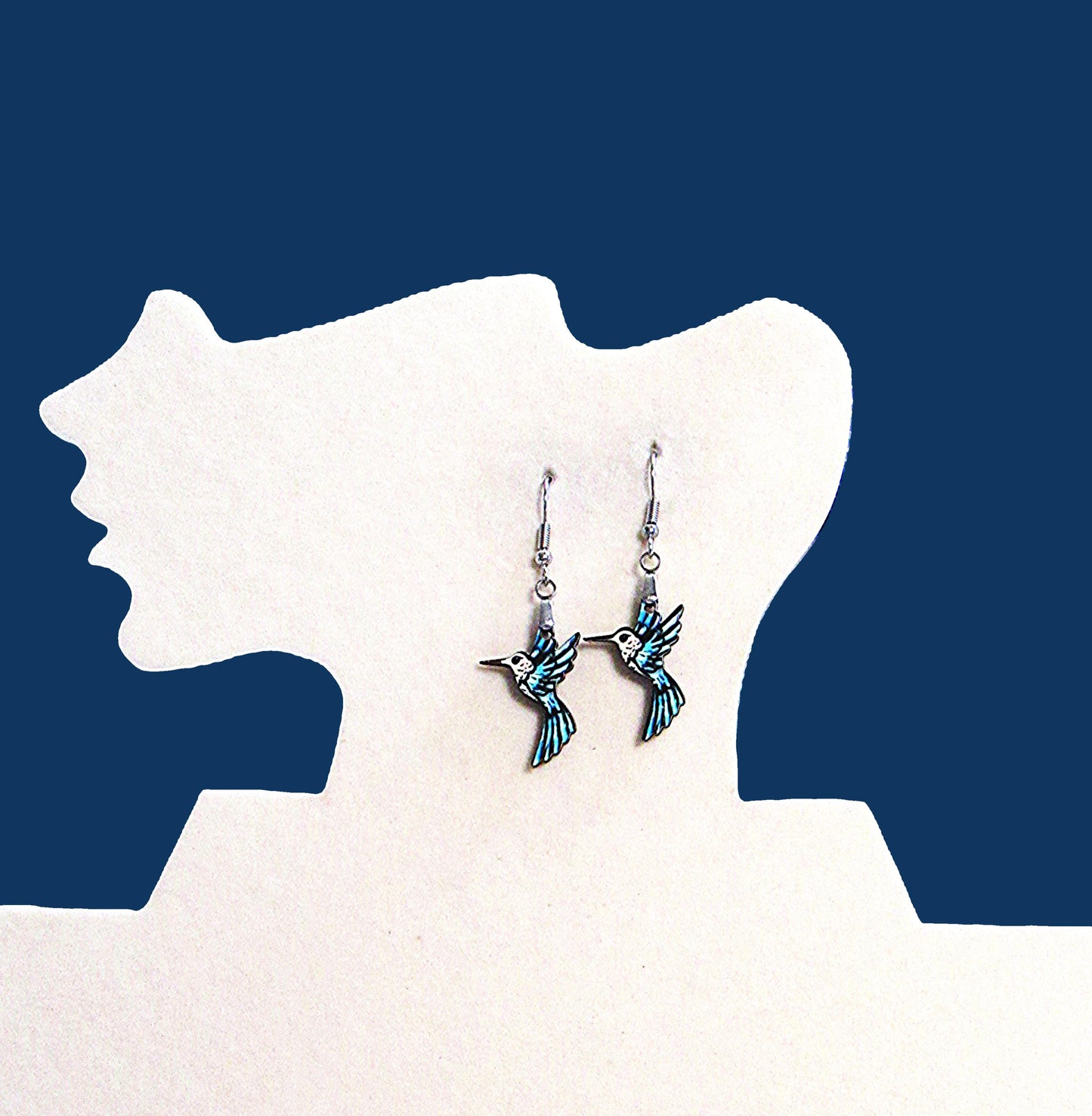 Hummingbird Shaped Sublimated Earrings