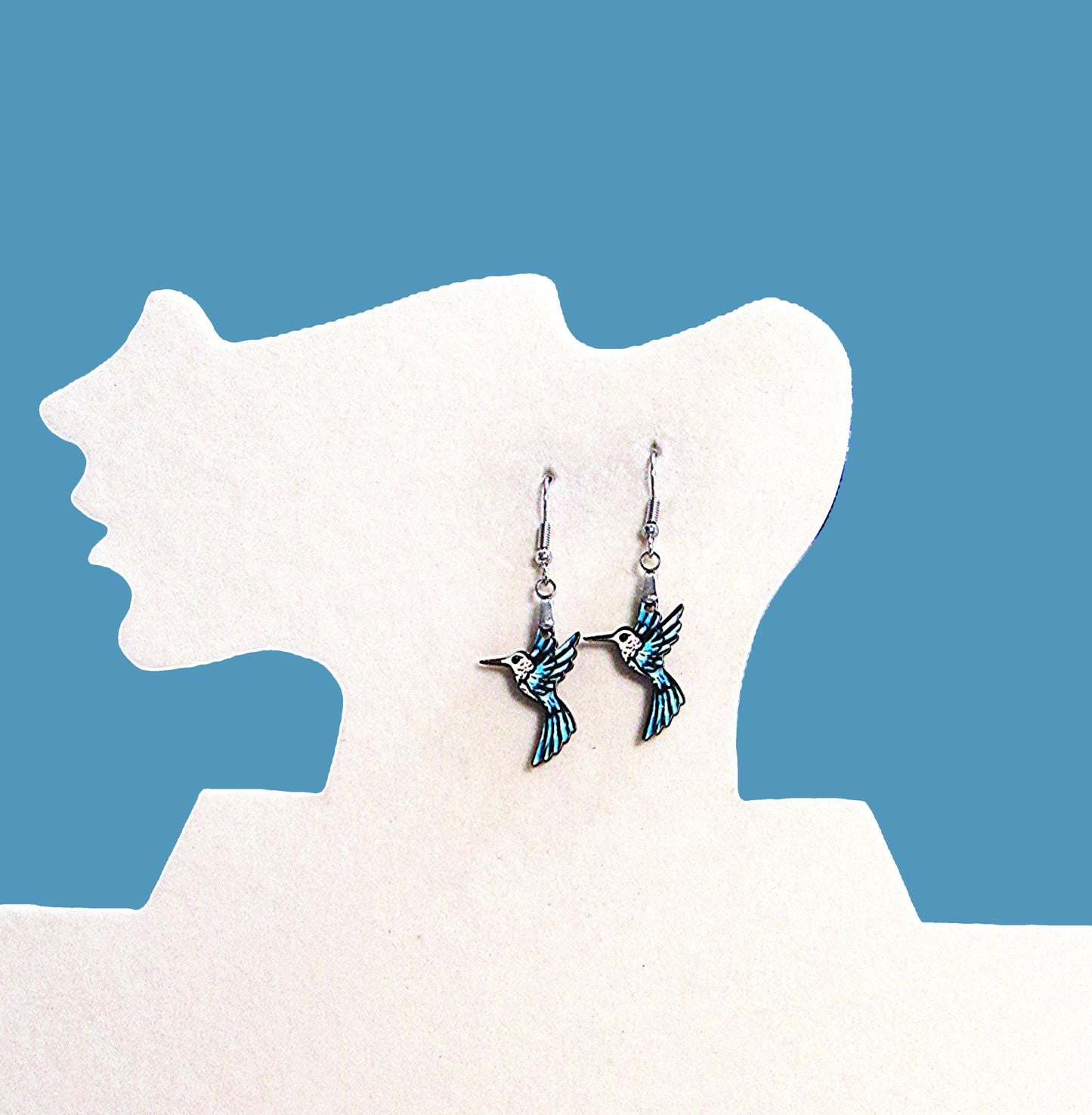Hummingbird Shaped Sublimated Earrings