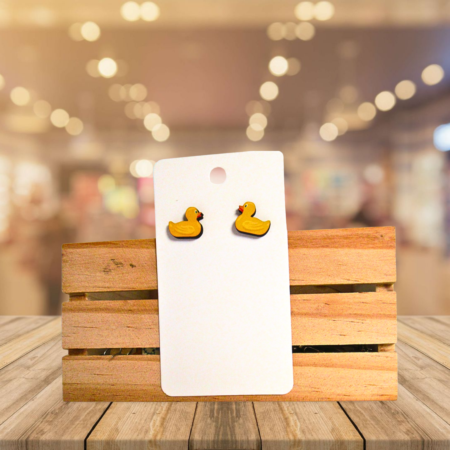 Rubber Duck Shaped Sublimated Stud Earrings