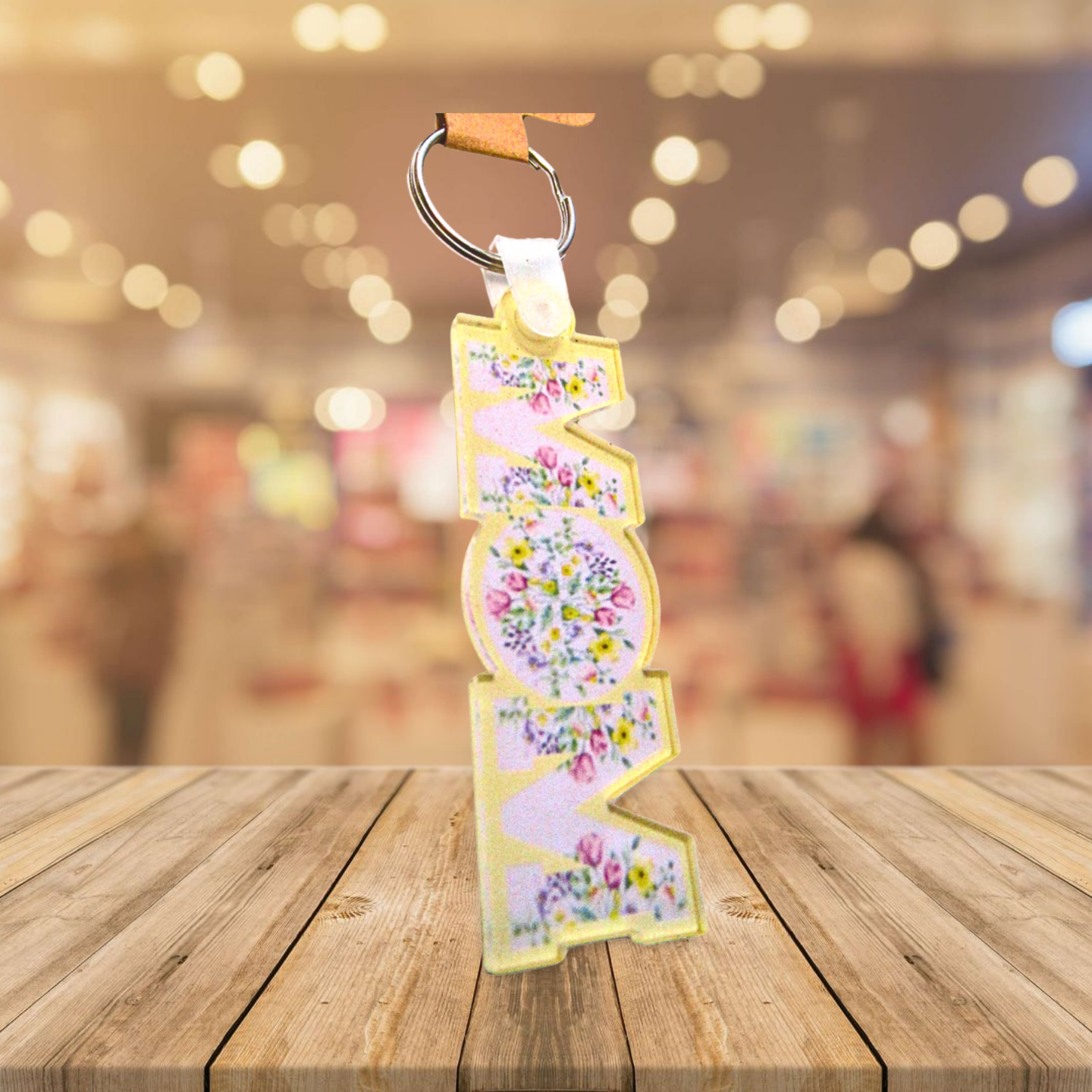 Horizontal Shaped MOM themed Sublimated Keychain Acrylic