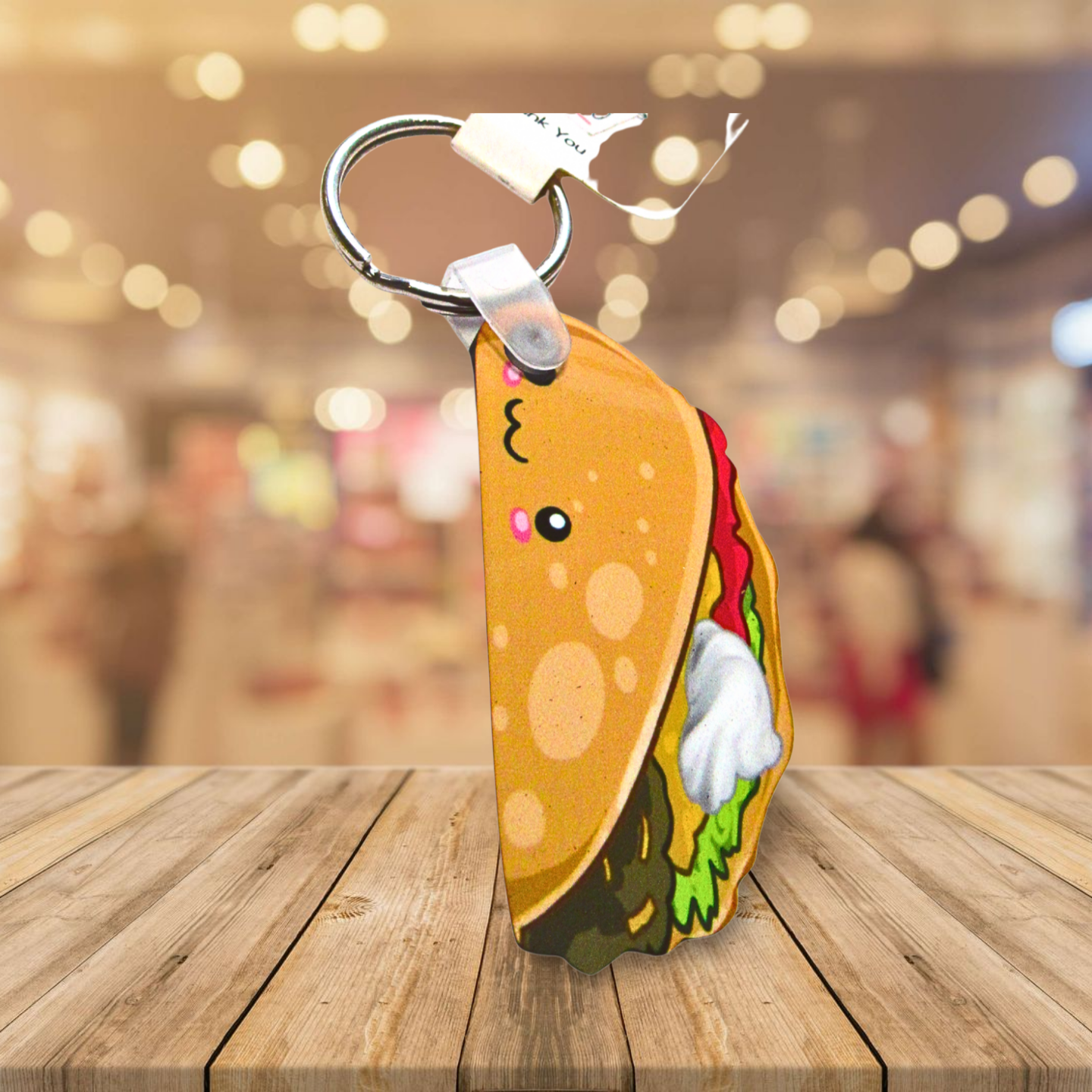 Taco Shaped Sublimated Keychain