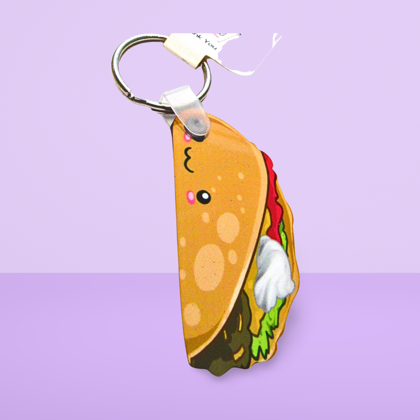 Taco Shaped Sublimated Keychain