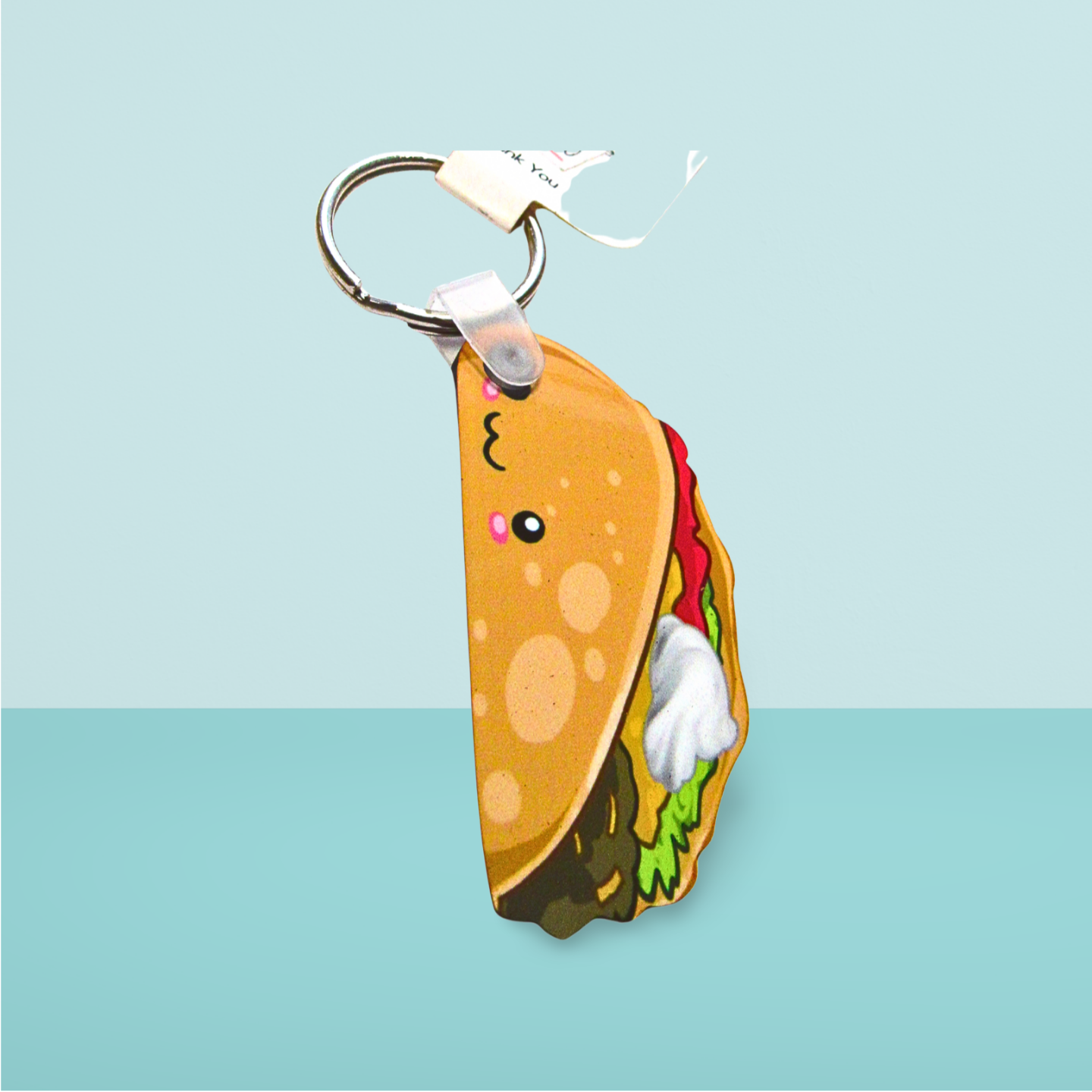 Taco Shaped Sublimated Keychain