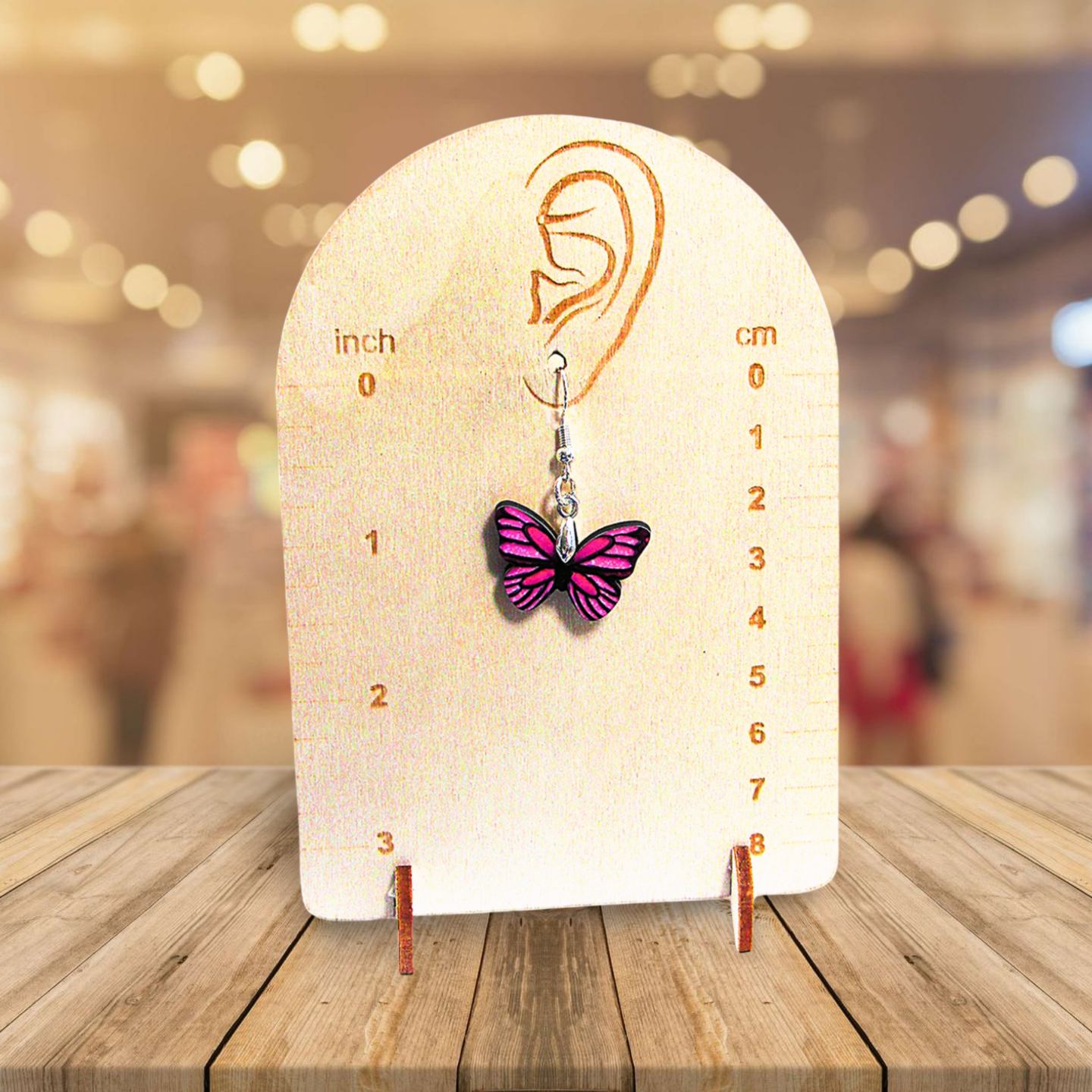 Open Butterfly Shaped Sublimated Earrings 1 inch