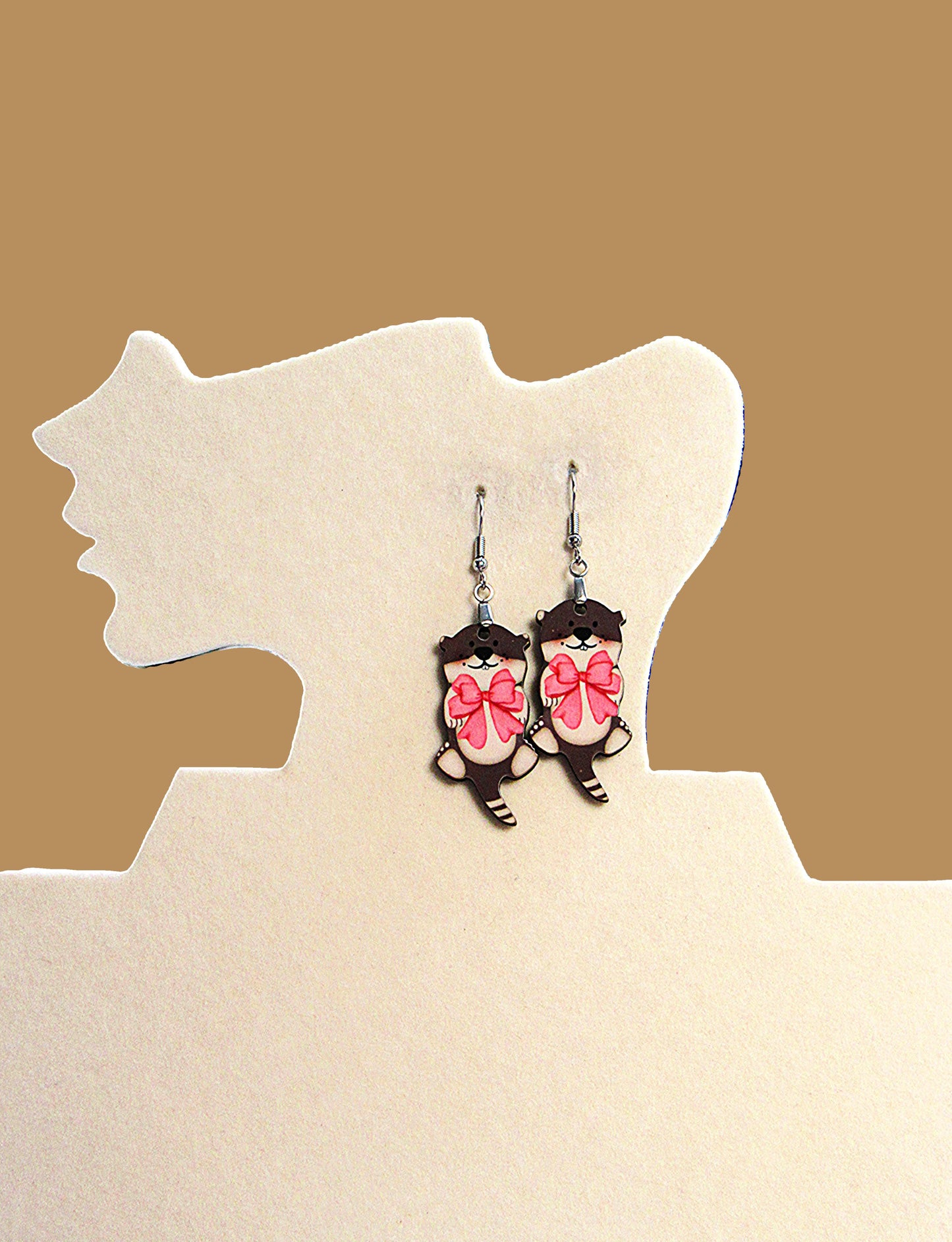 Otter Shaped Sublimated Earrings
