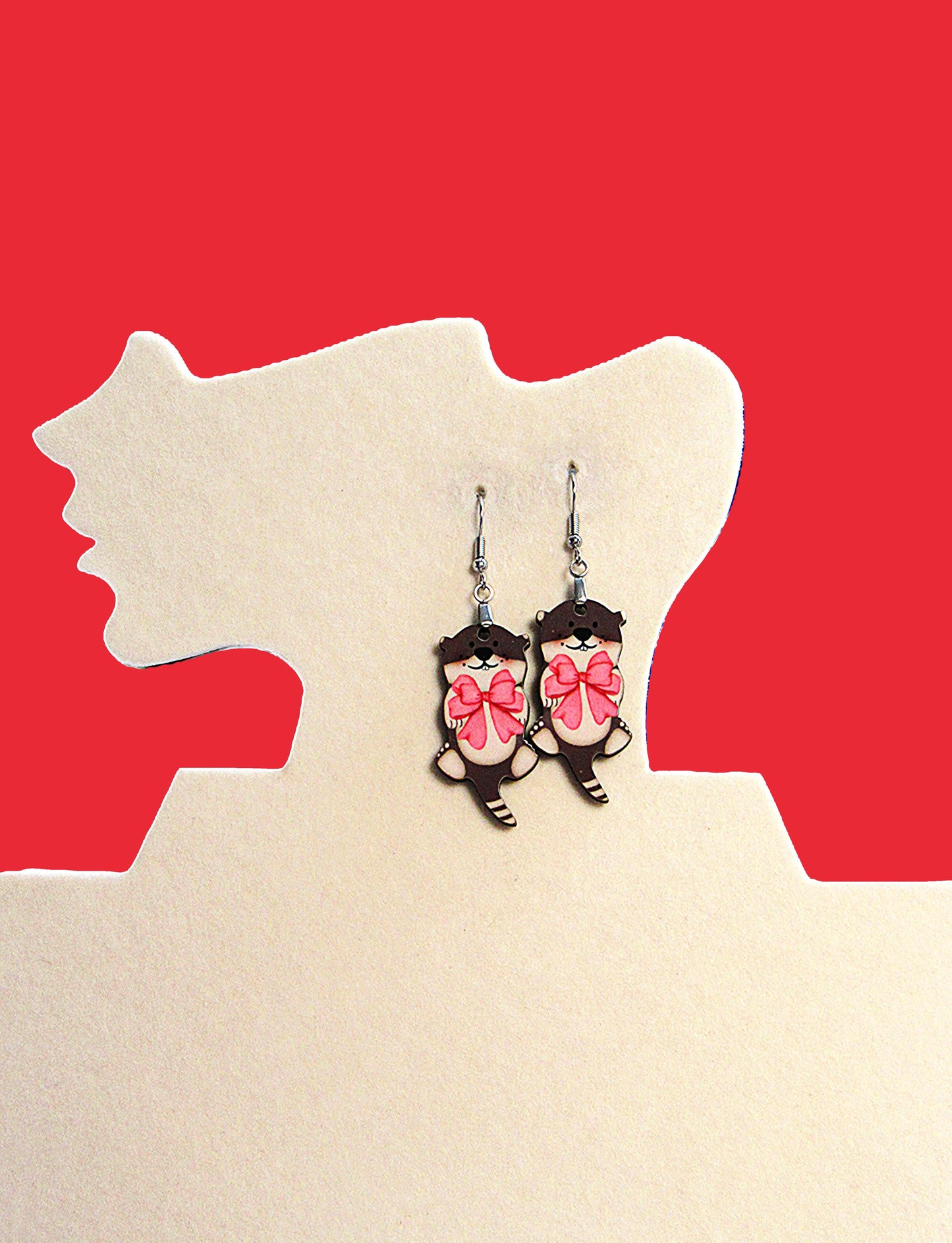 Otter Shaped Sublimated Earrings