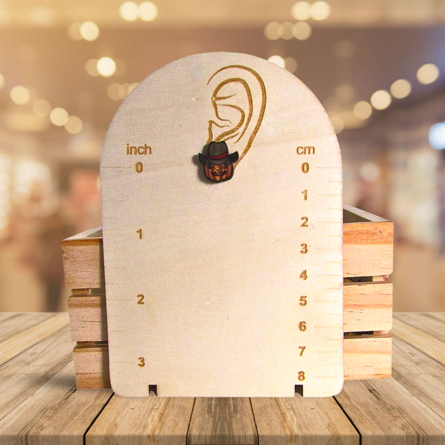 Cowboy Pumpkin Shaped Sublimated Stud Earrings