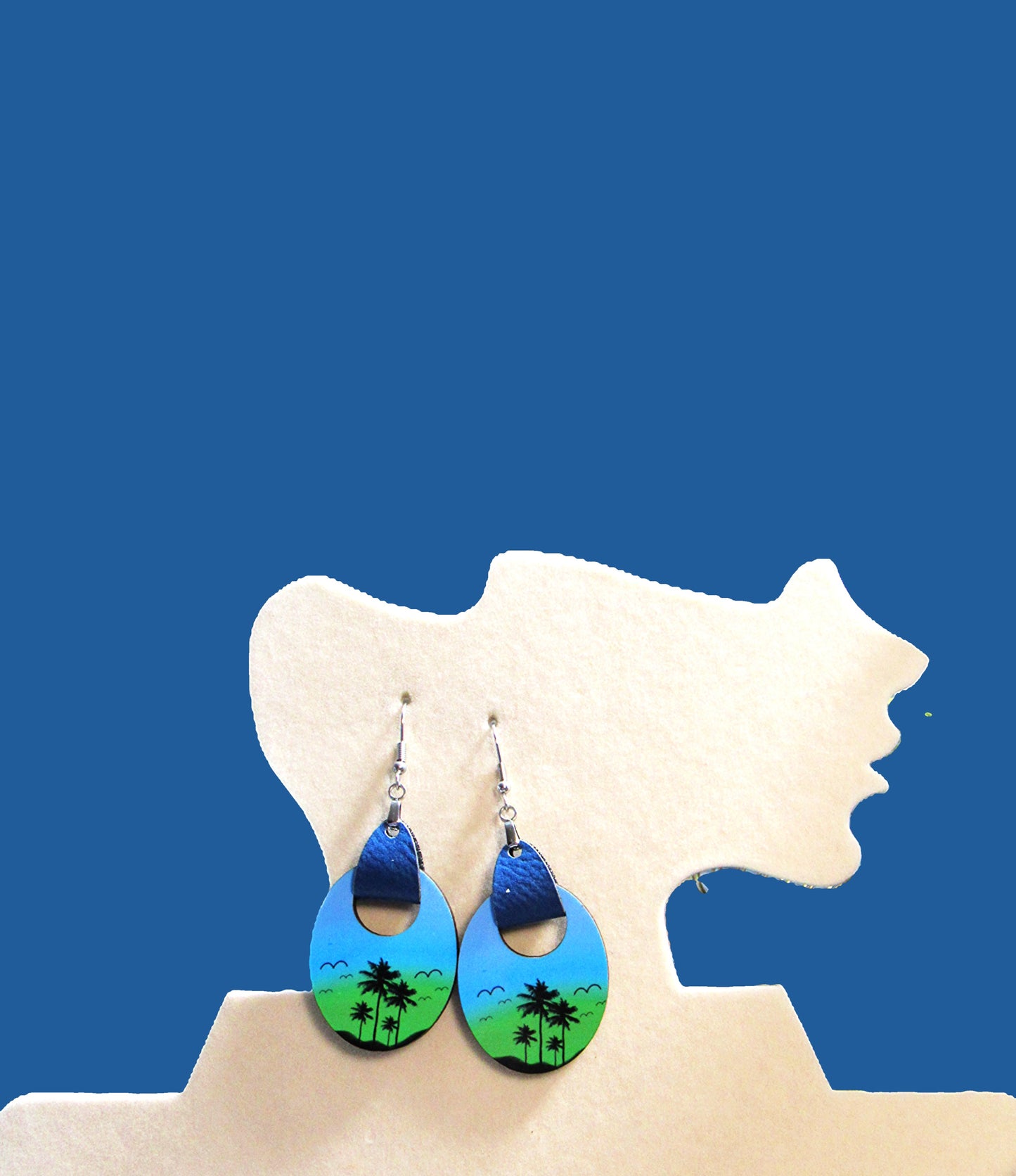 Boho Oval Shaped Sublimated Earring