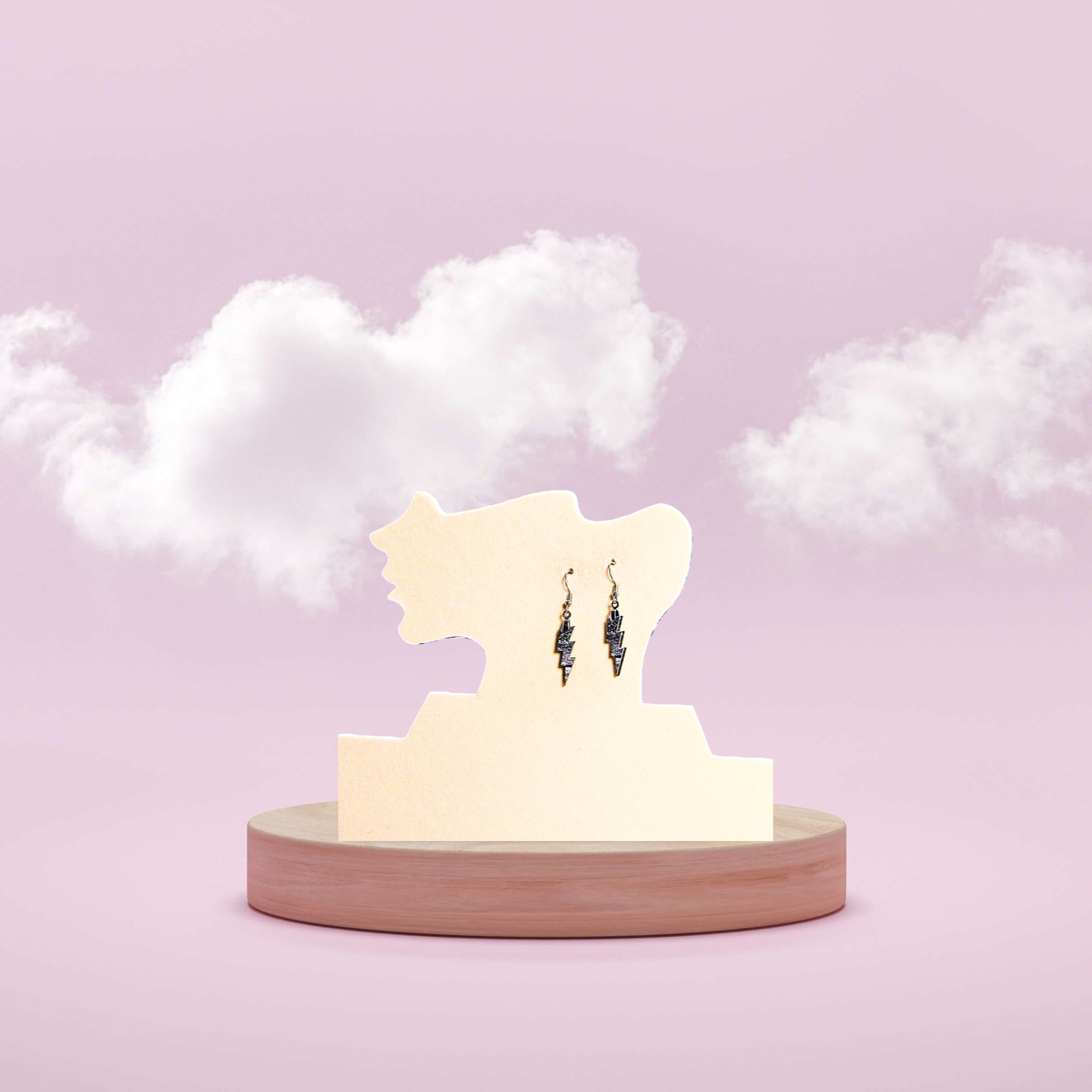 MDF-Lightning Shaped Sublimated Earrings 1 inch