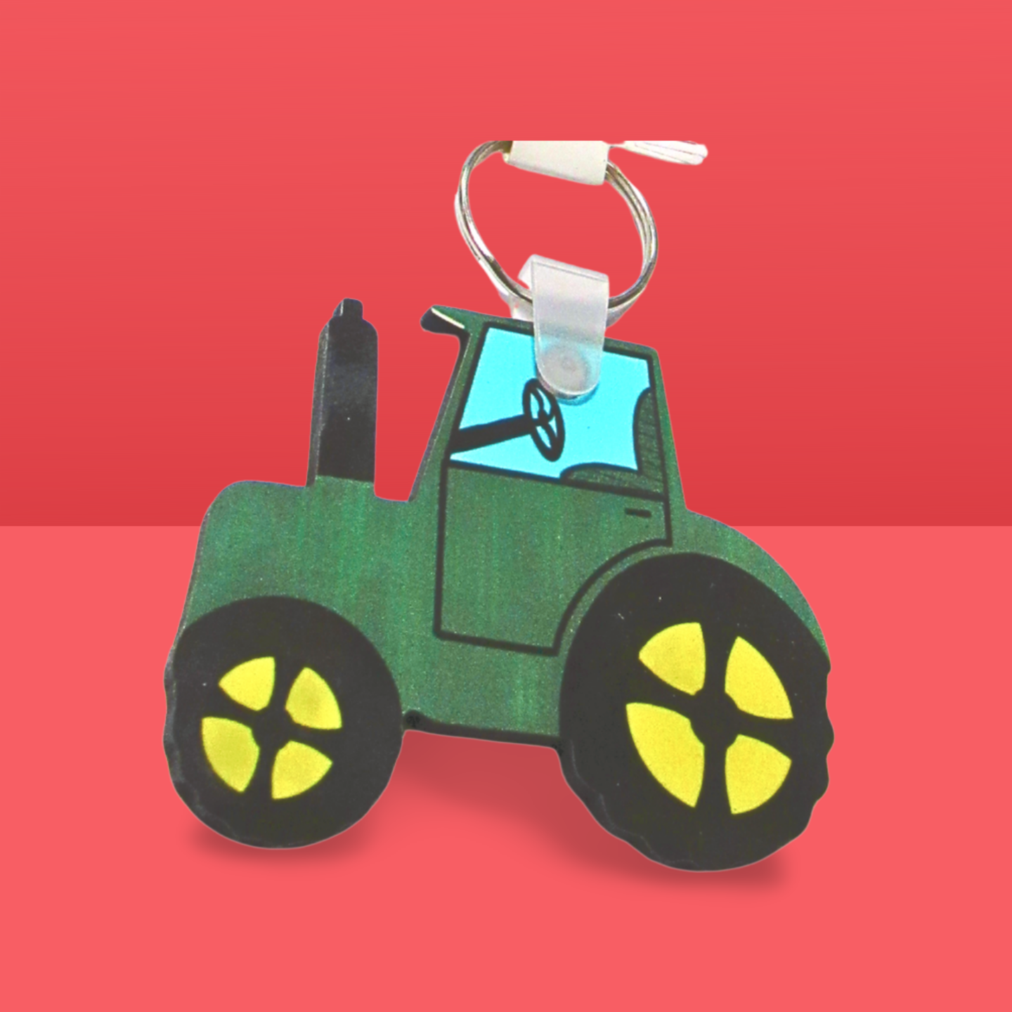 Tractor Shaped Sublimated Keychain