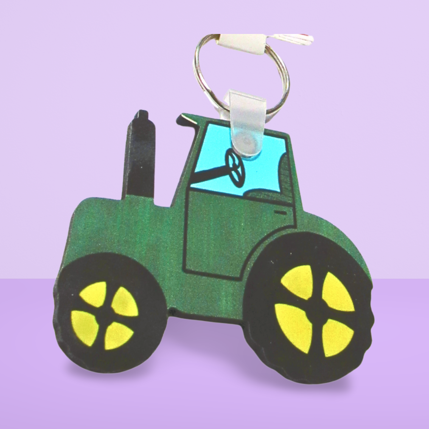 Tractor Shaped Sublimated Keychain