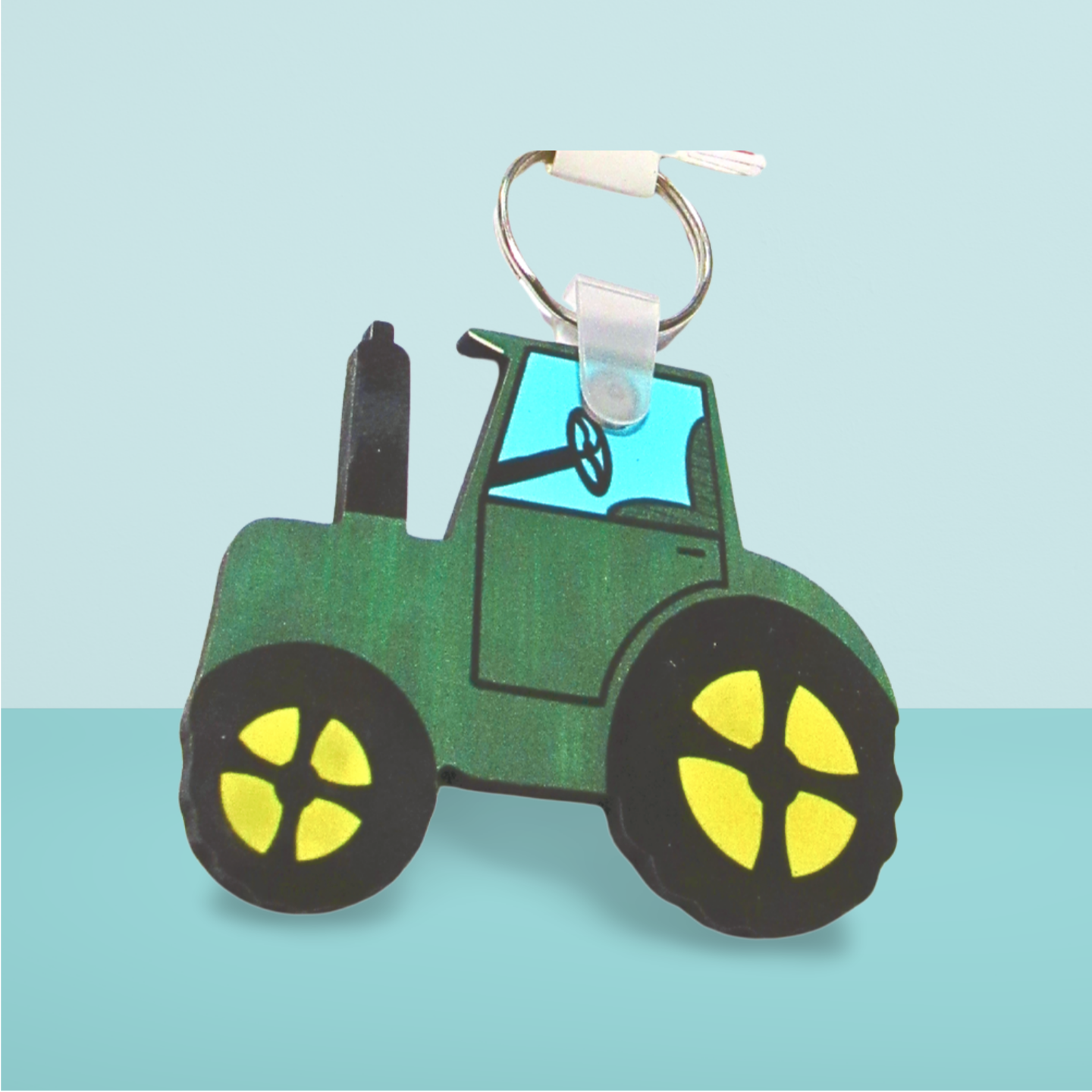 Tractor Shaped Sublimated Keychain