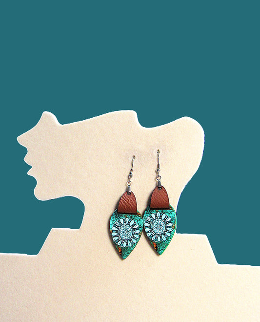 MDF-Teardrop Shaped Sublimated Earrings 1.5 inch