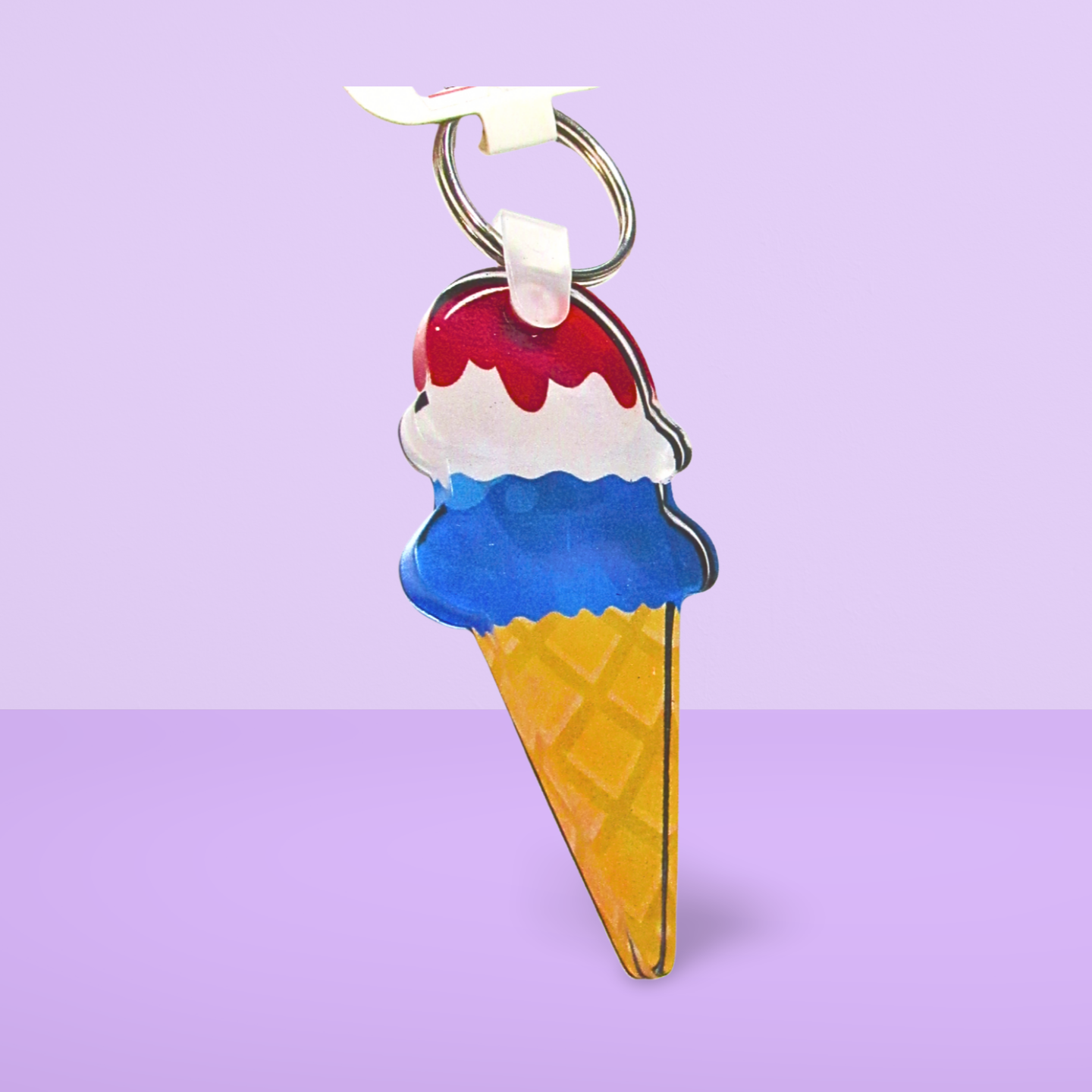 Acrylic Ice Cream Cone Shaped Sublimated Keychain