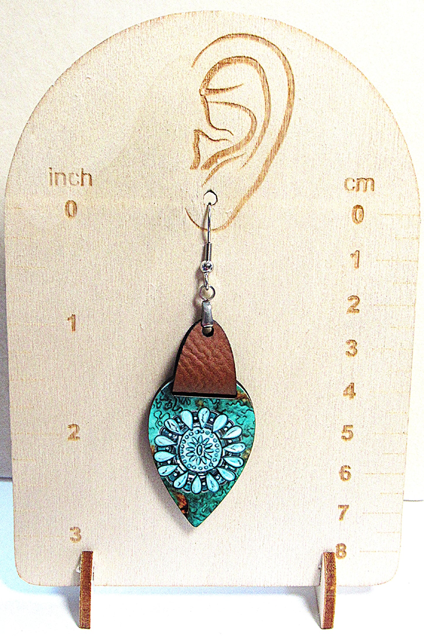 Faux Leather Teardrop Sublimated Earrings